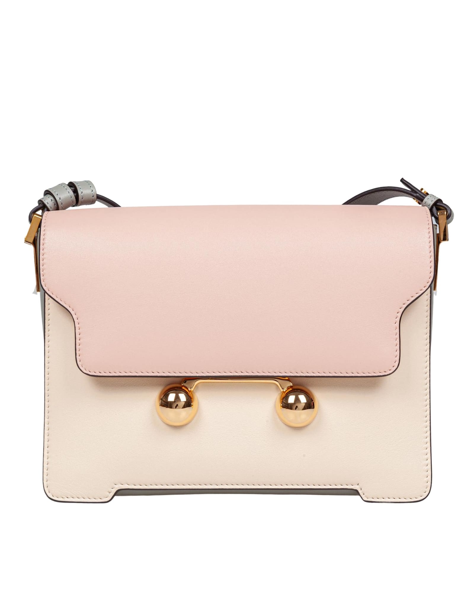 Trunkaroo Shoulder Bag In Cream And Pink Leather