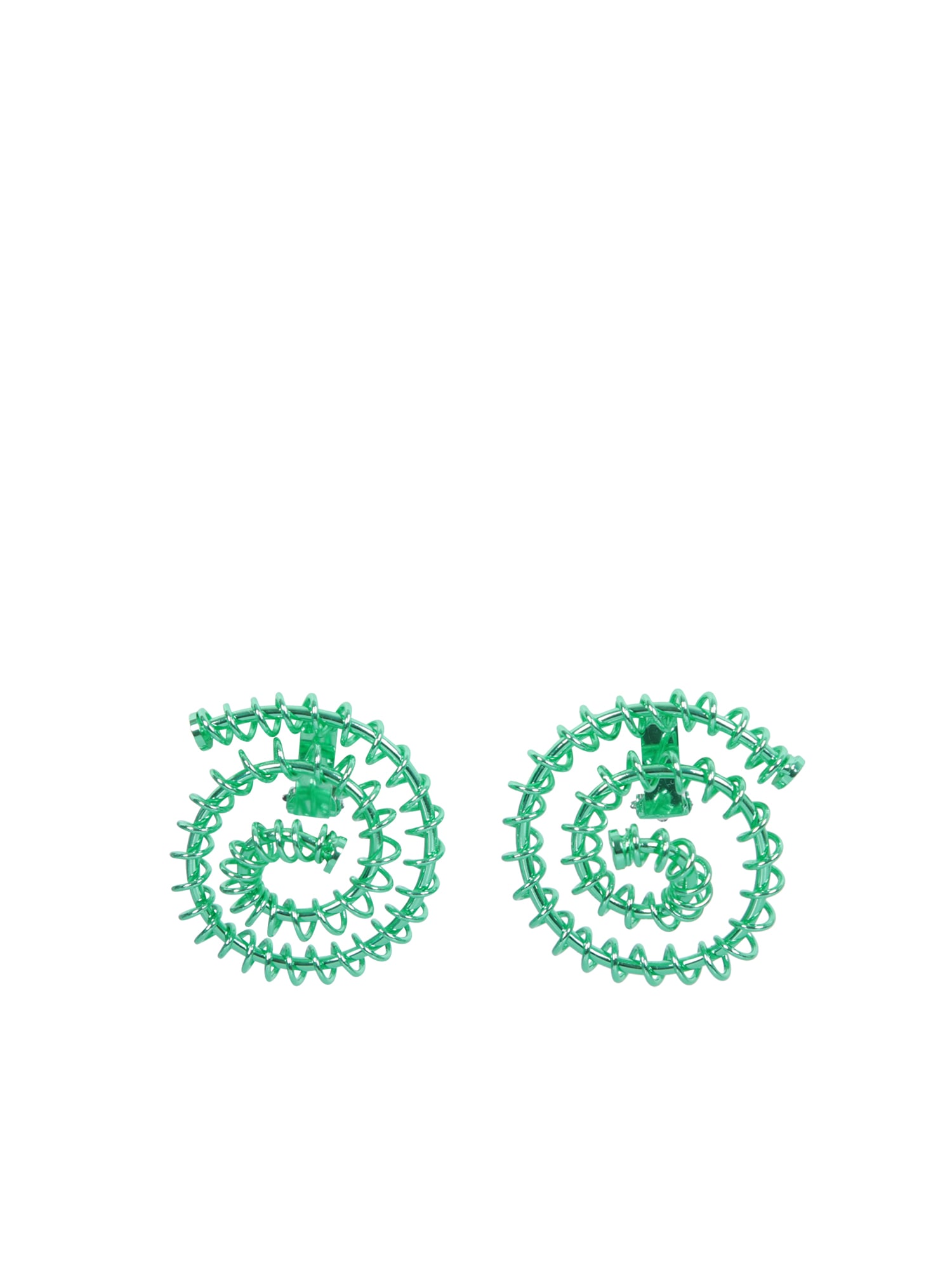Shop Sunnei Green Garland Spiral Earrings
