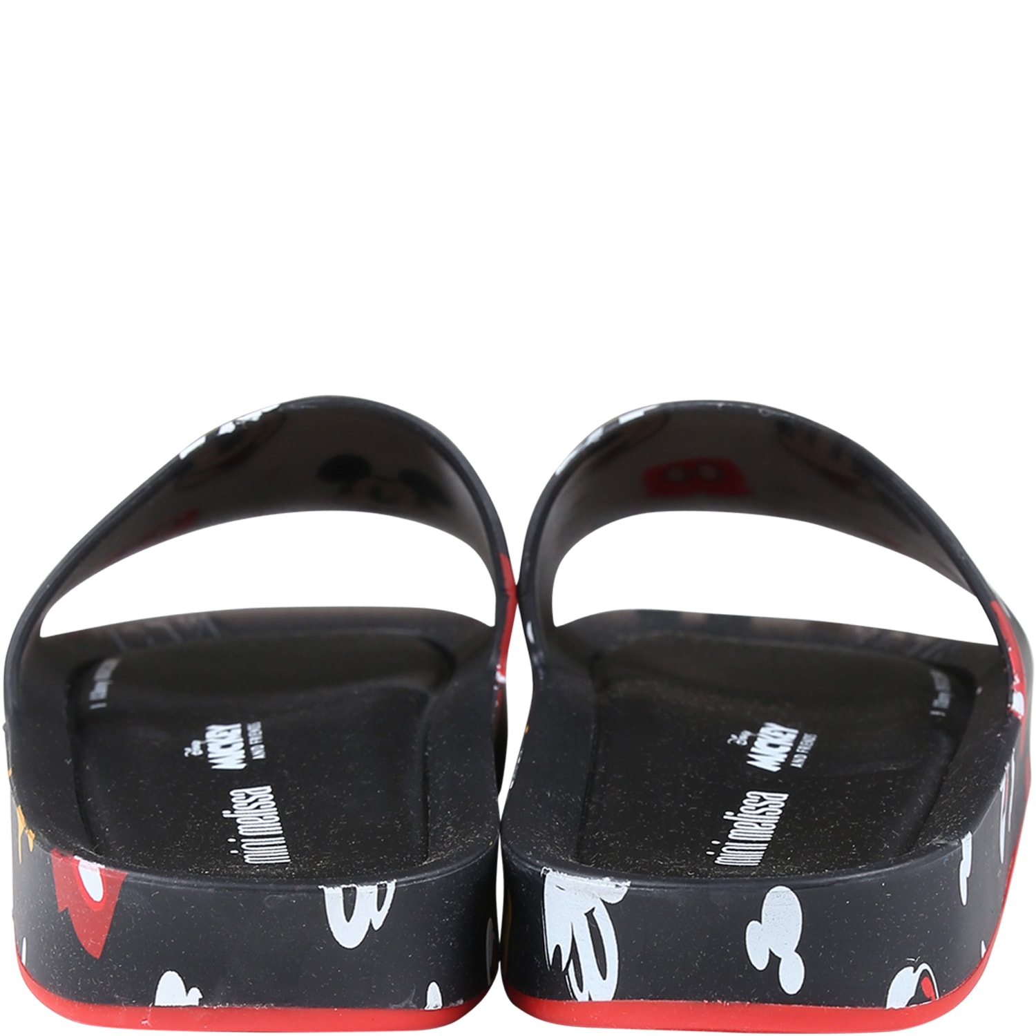 Shop Melissa Black Slippers For Kids With Micki Mouse
