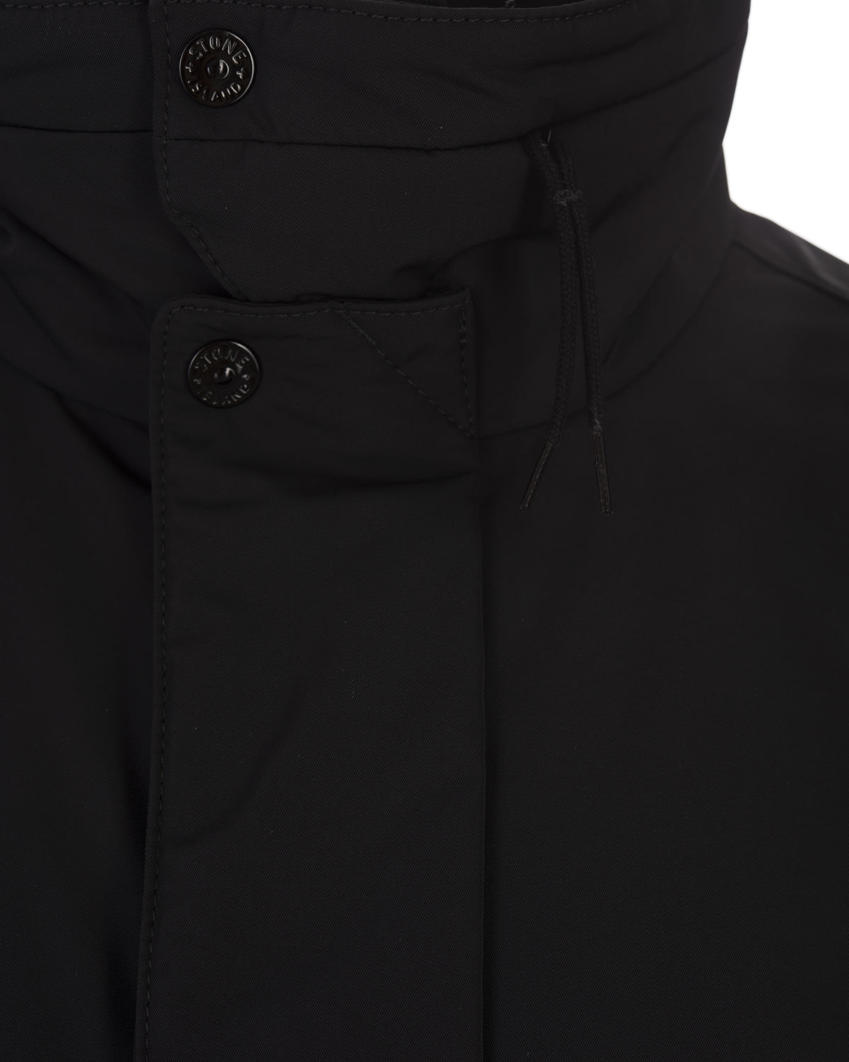 Shop Stone Island Black Micro Twill Hooded Blouson