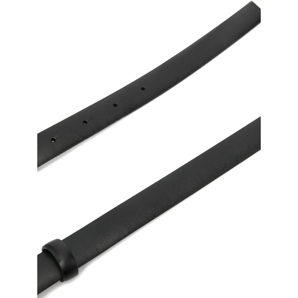 Khaite Oval-buckle Leather Belt In Black