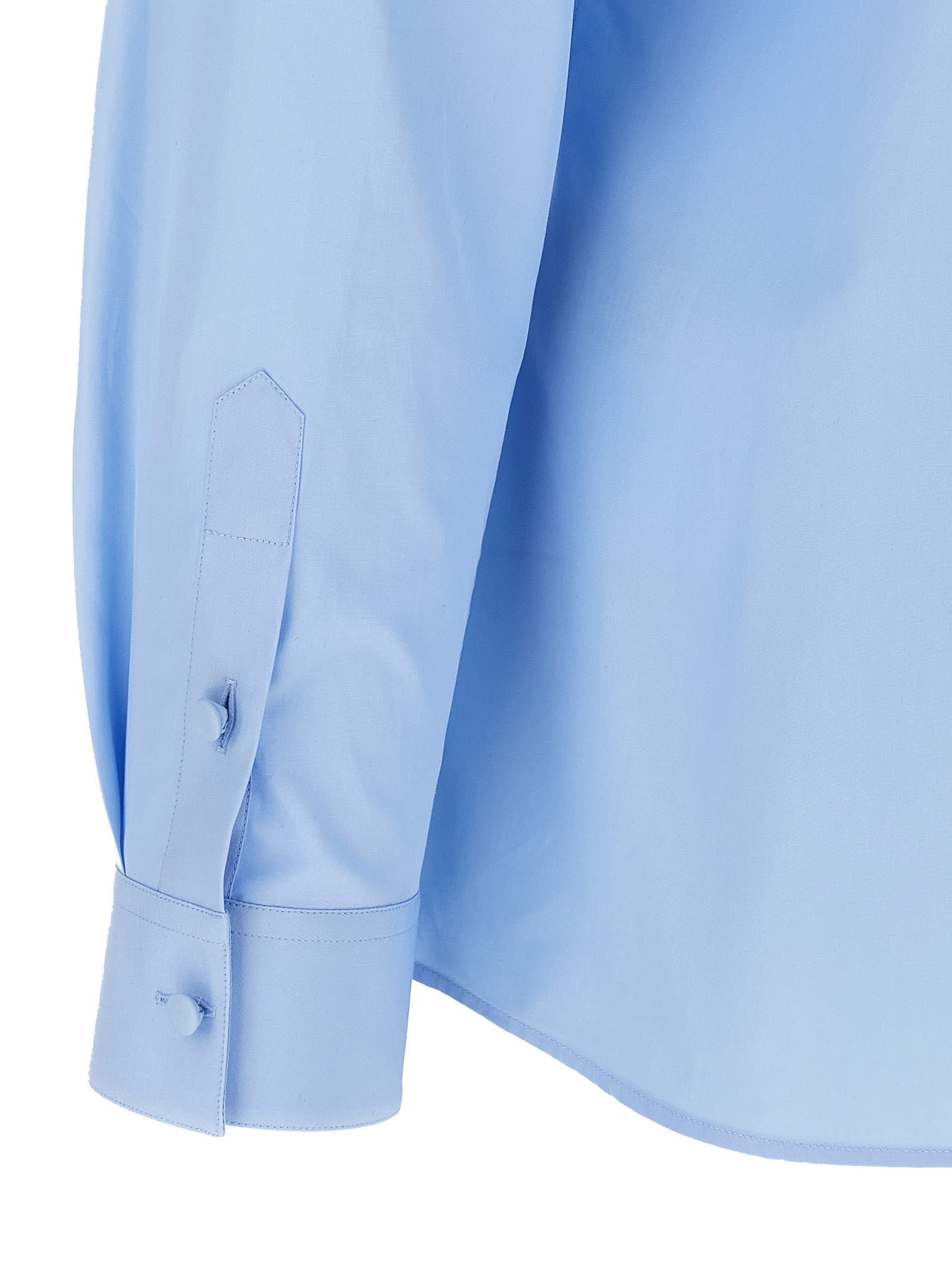 Valentino Garavani Cotton Shirt Shirt And Blouse Light Blue In Blue