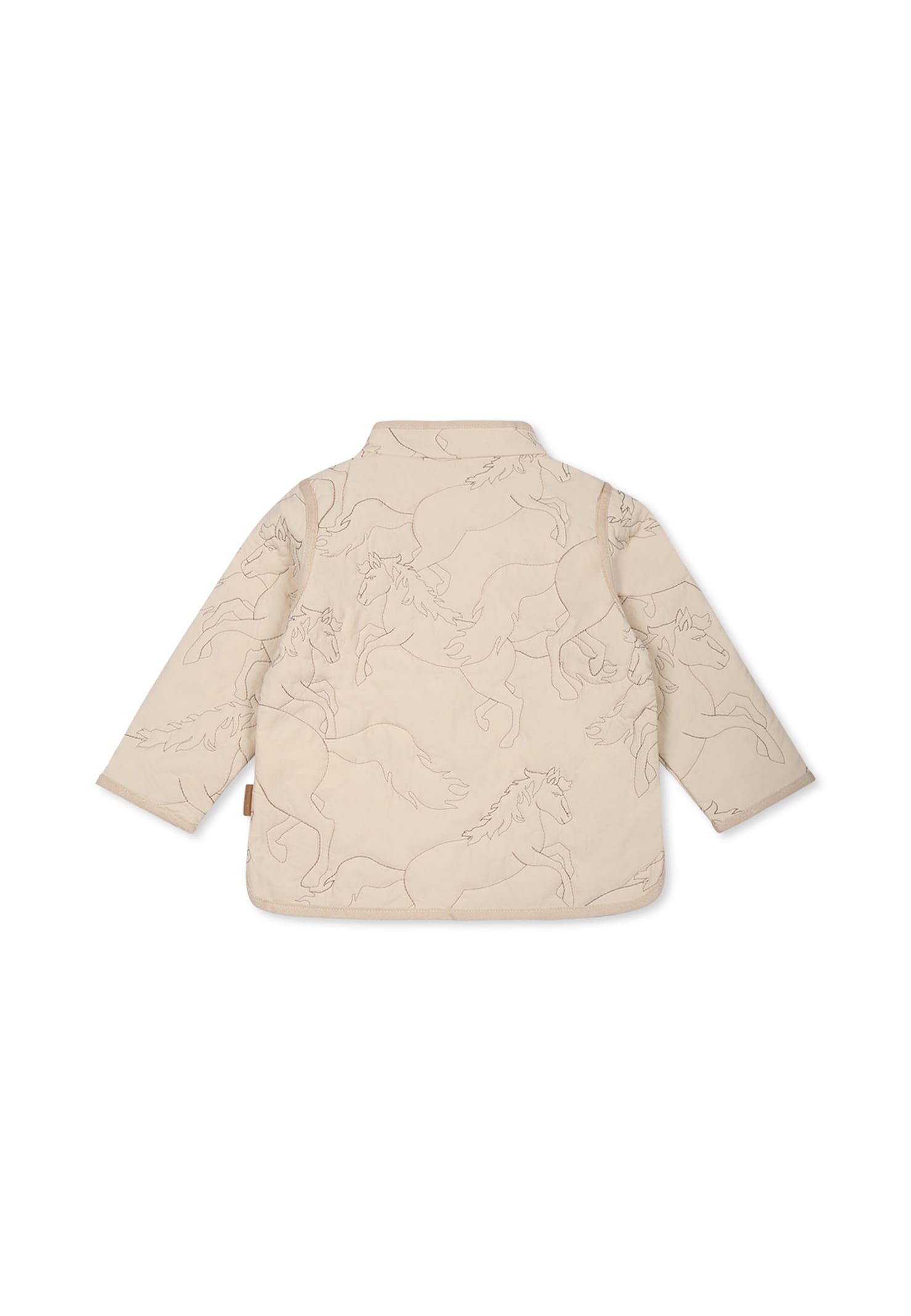 Molo Ivory Down Jacket For Baby Girl With Horses In Ivory