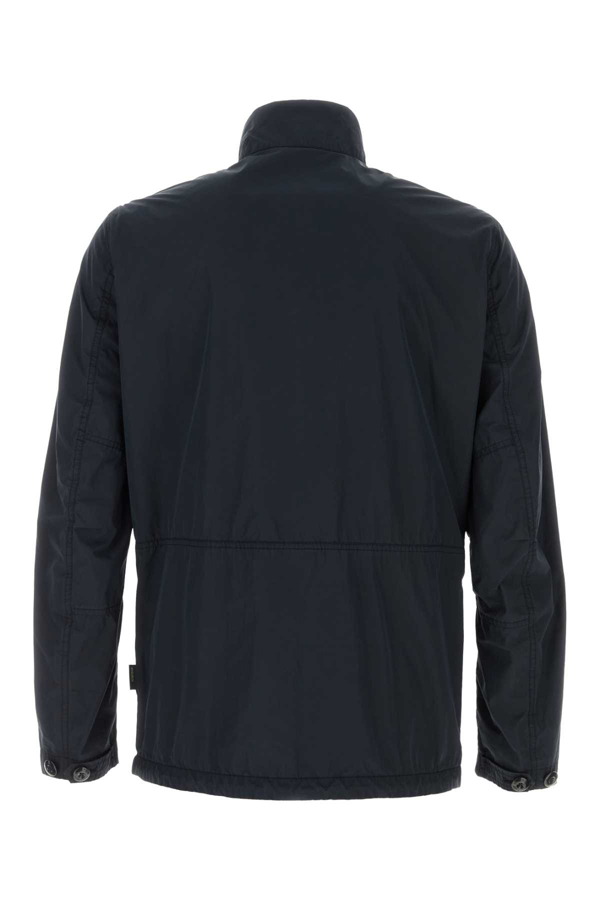 Woolrich Navy Blue Polyester Urban Field Jacket In Meltonblue