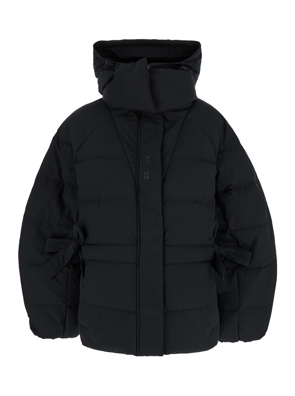 Tech Seersucker Oversized Puffer Jacket