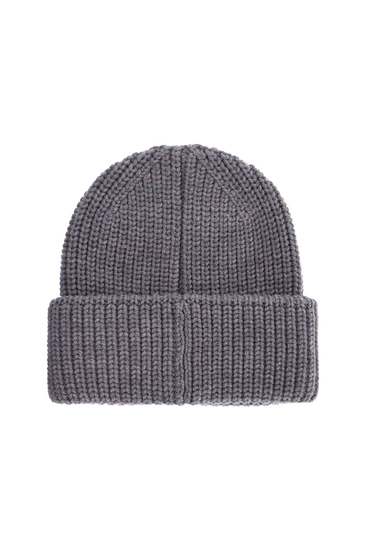 Shop Dsquared2 Beanie Hat With Patch Logo In Grigio (grey)