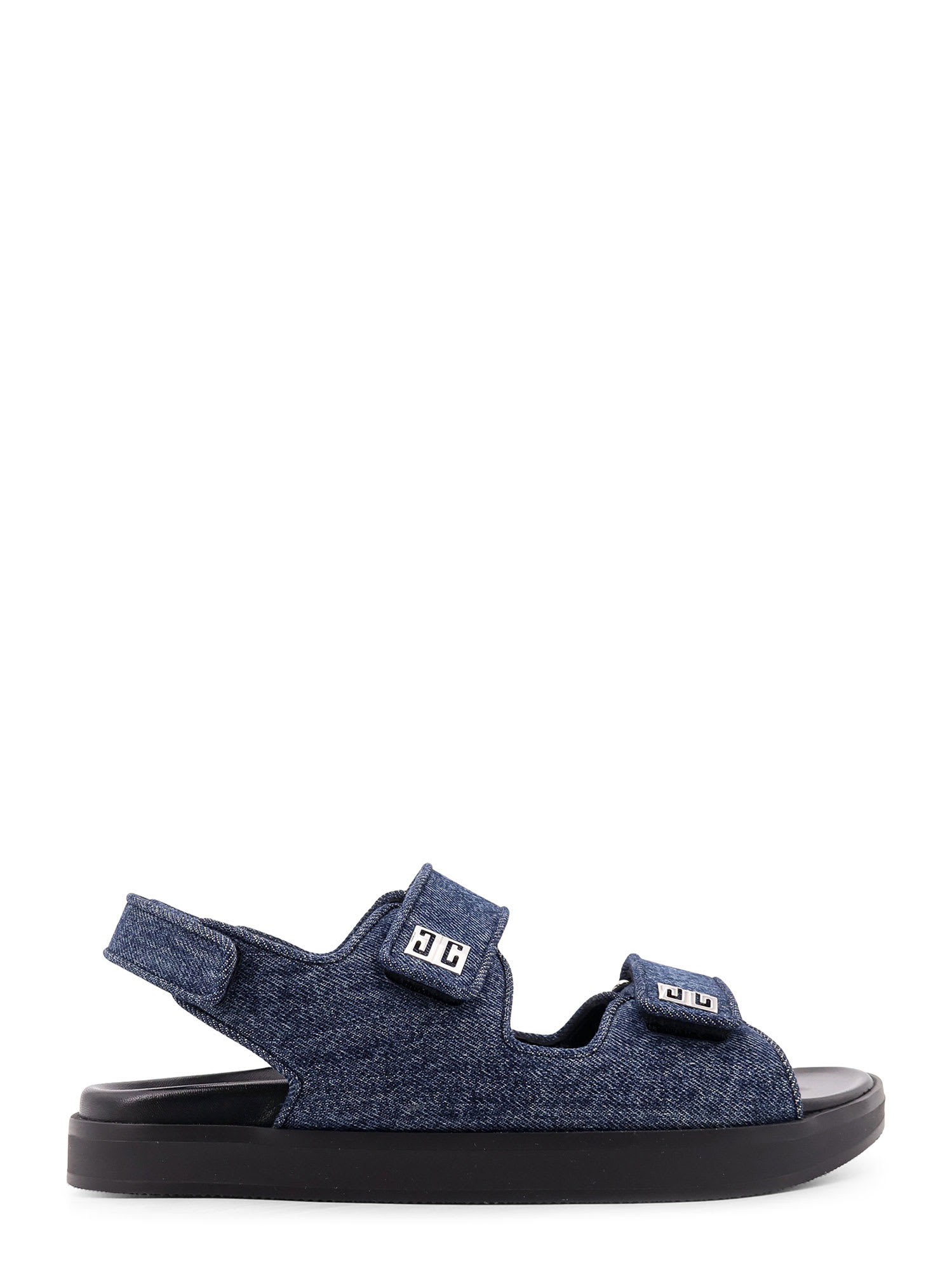 Givenchy Strap Flat Denim Sandals In Blue