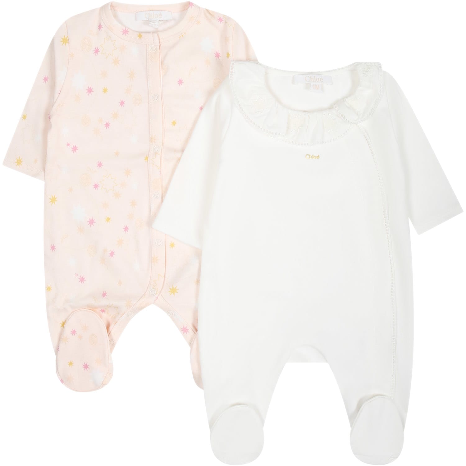 Shop Chloé Multicolored Set For Baby Girl In Rosa