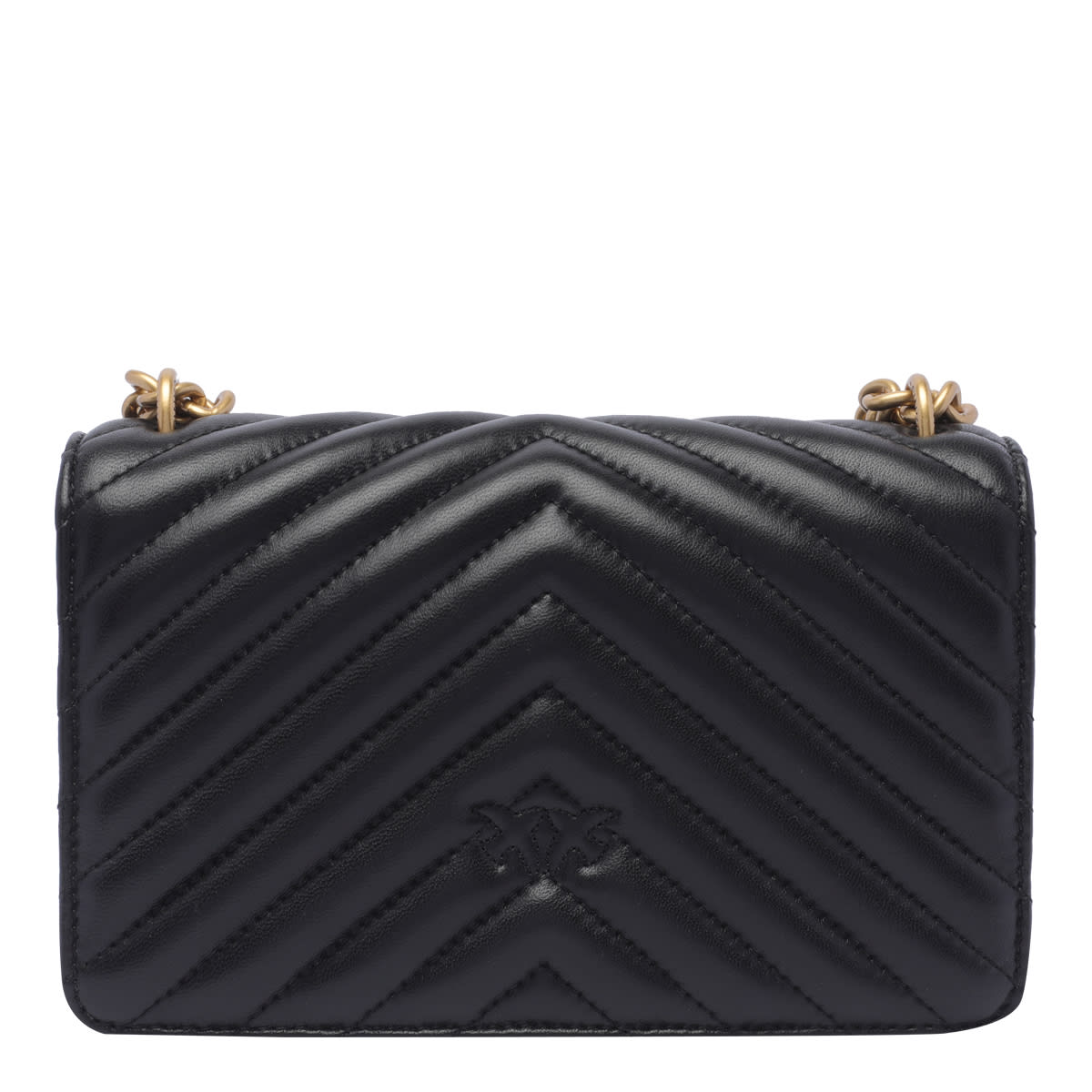 Shop Pinko Mini Love One Crossbody Bag In Black