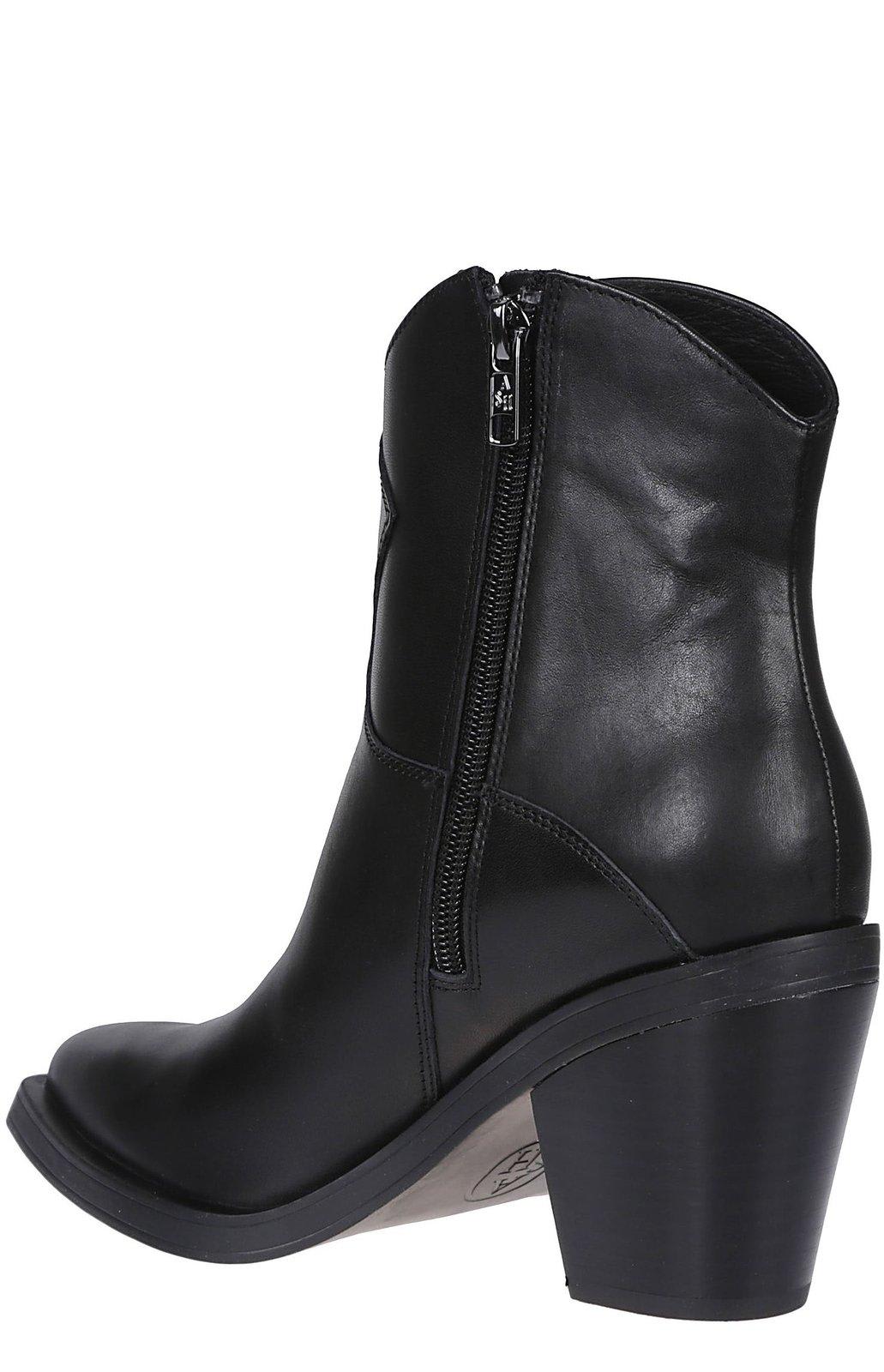 Ash Judy Pointed-toe Zipped Boots In Animal Print