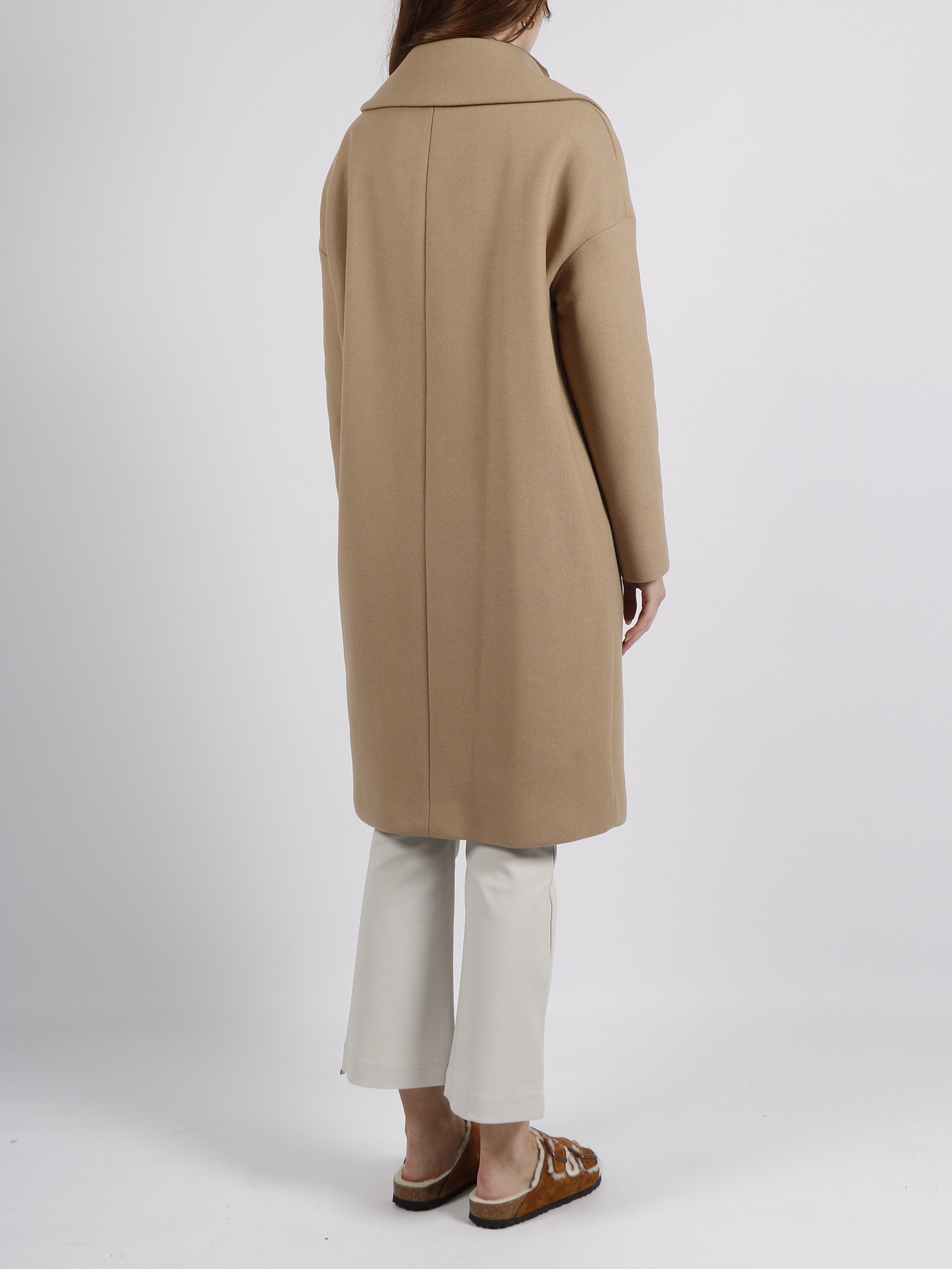 Shop Herno Double-front Coat In Sabbia