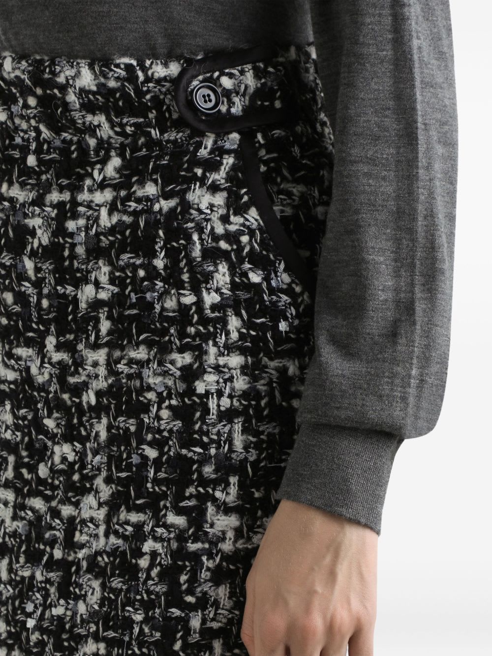 Dolce & Gabbana Wool Blend Midi Skirt In Gray