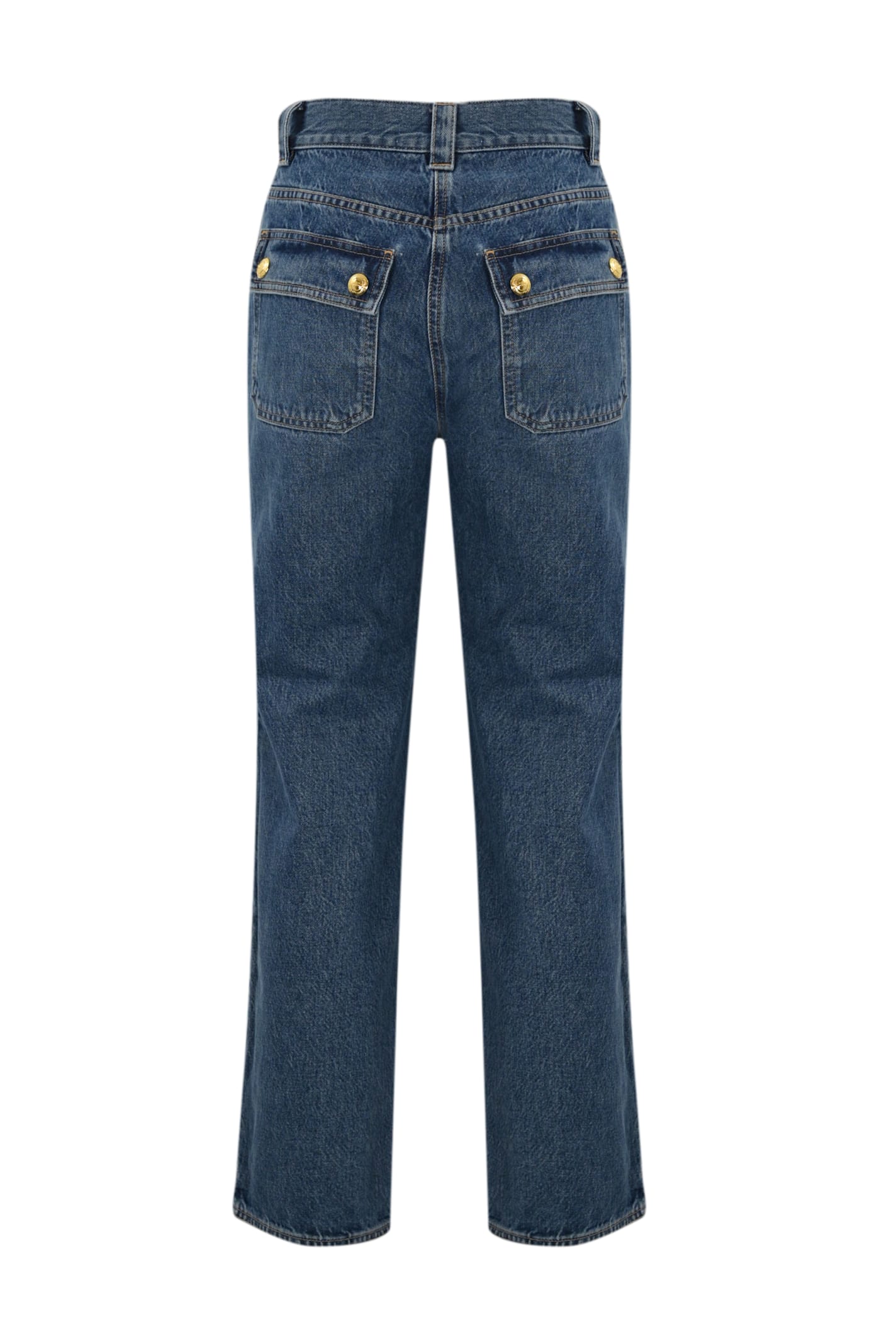 Elisabetta Franchi Regular Palazzo Jeans In Denim Vintage