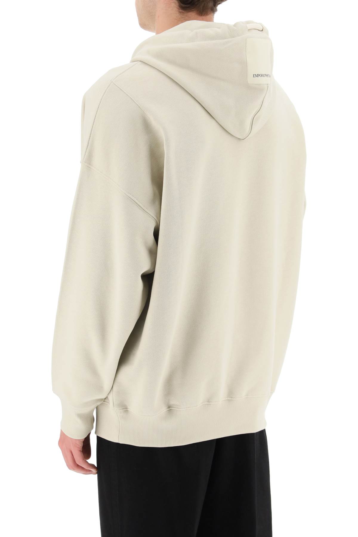 Emporio Armani 'freedom' Hoodie In Sand