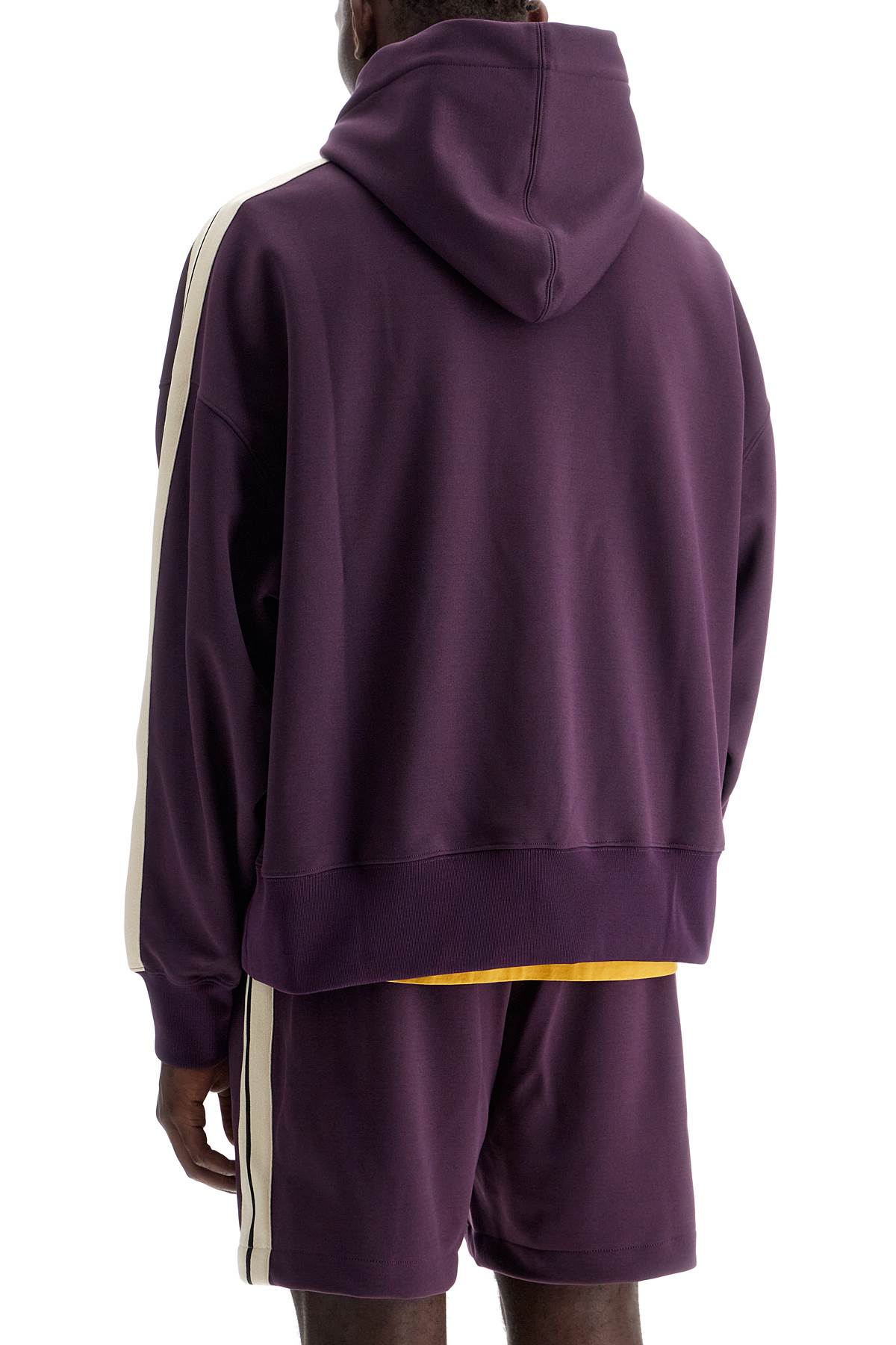 Shop Palm Angels Boxy Sweatshirt With Stripes In Dark Purple Off White