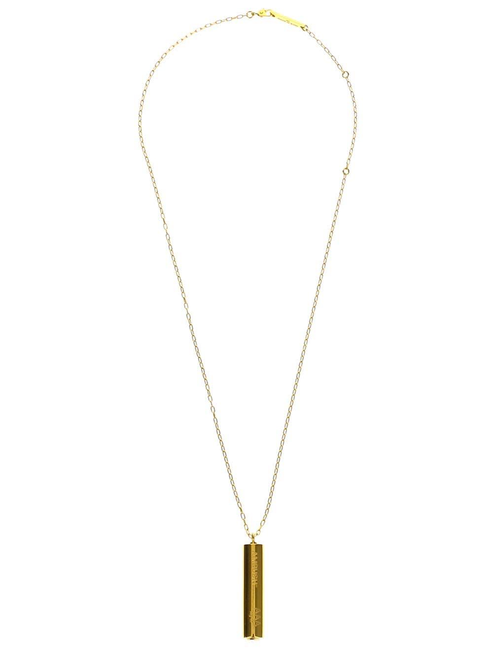 Shop Ambush Battery-charm Necklace In Golden