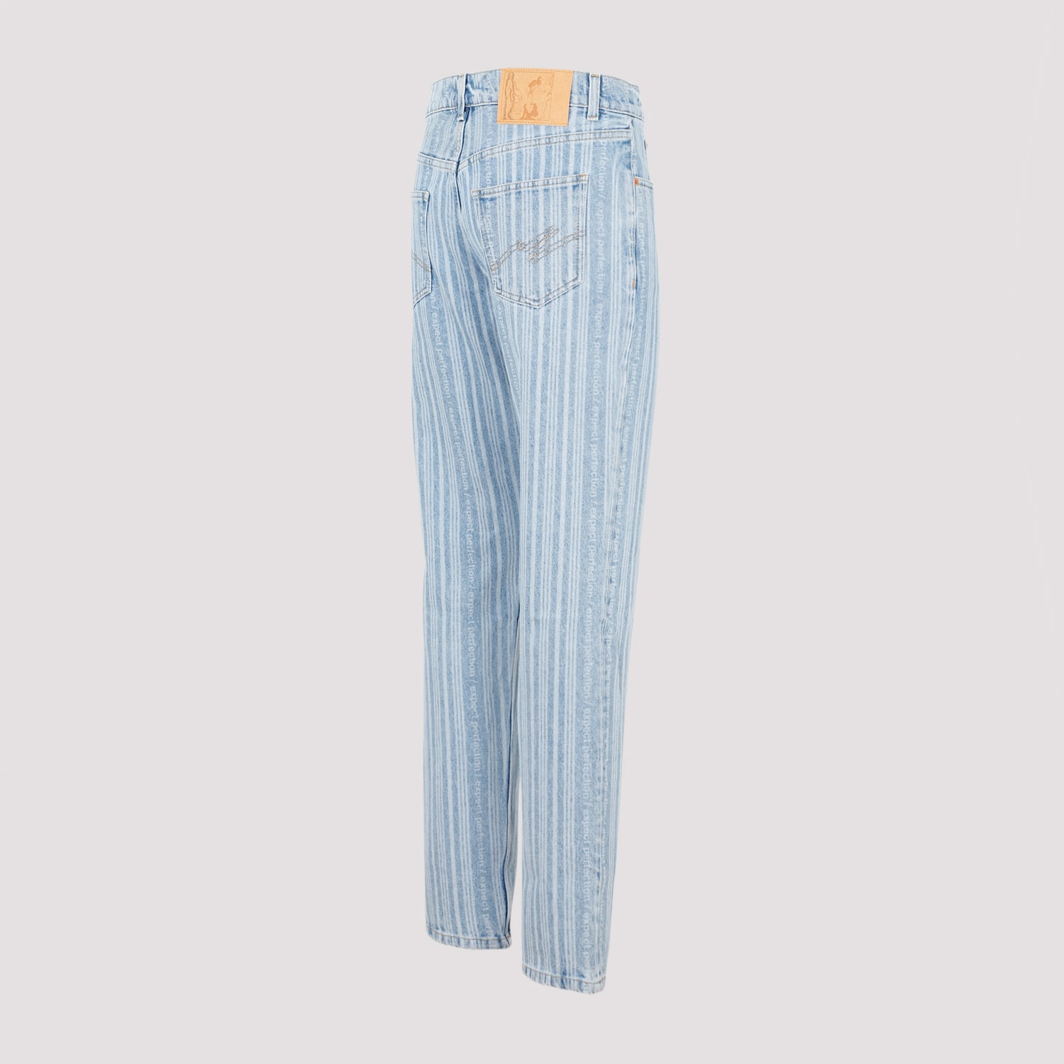 Shop Martine Rose Straight Leg Jeans In Blue Pinstripe