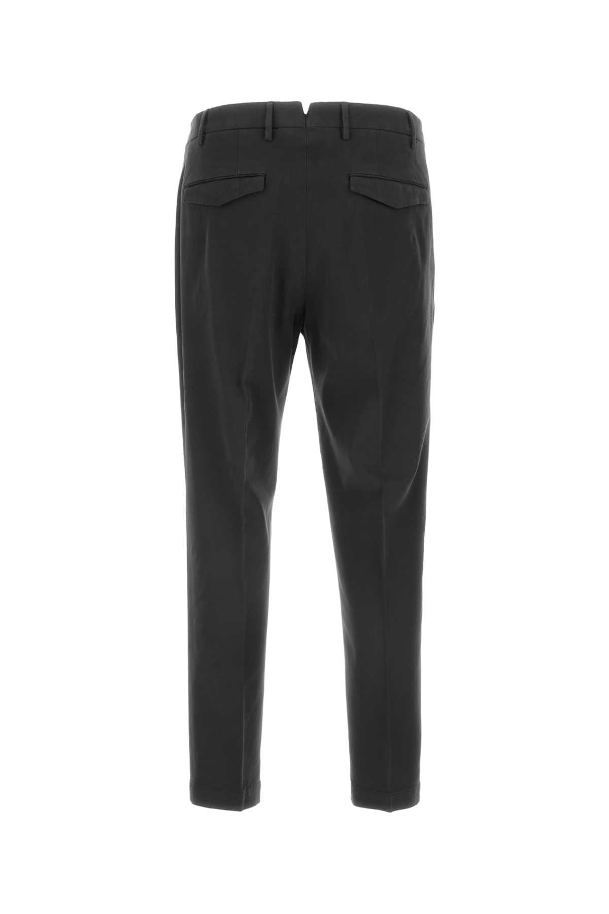 Shop Pt Torino Dark Grey Stretch Cotton Blend Pant In Antracite