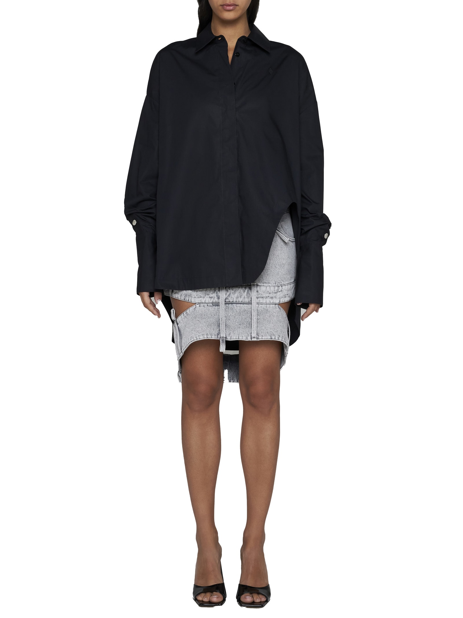 Shop Attico Skirt In Light Grey