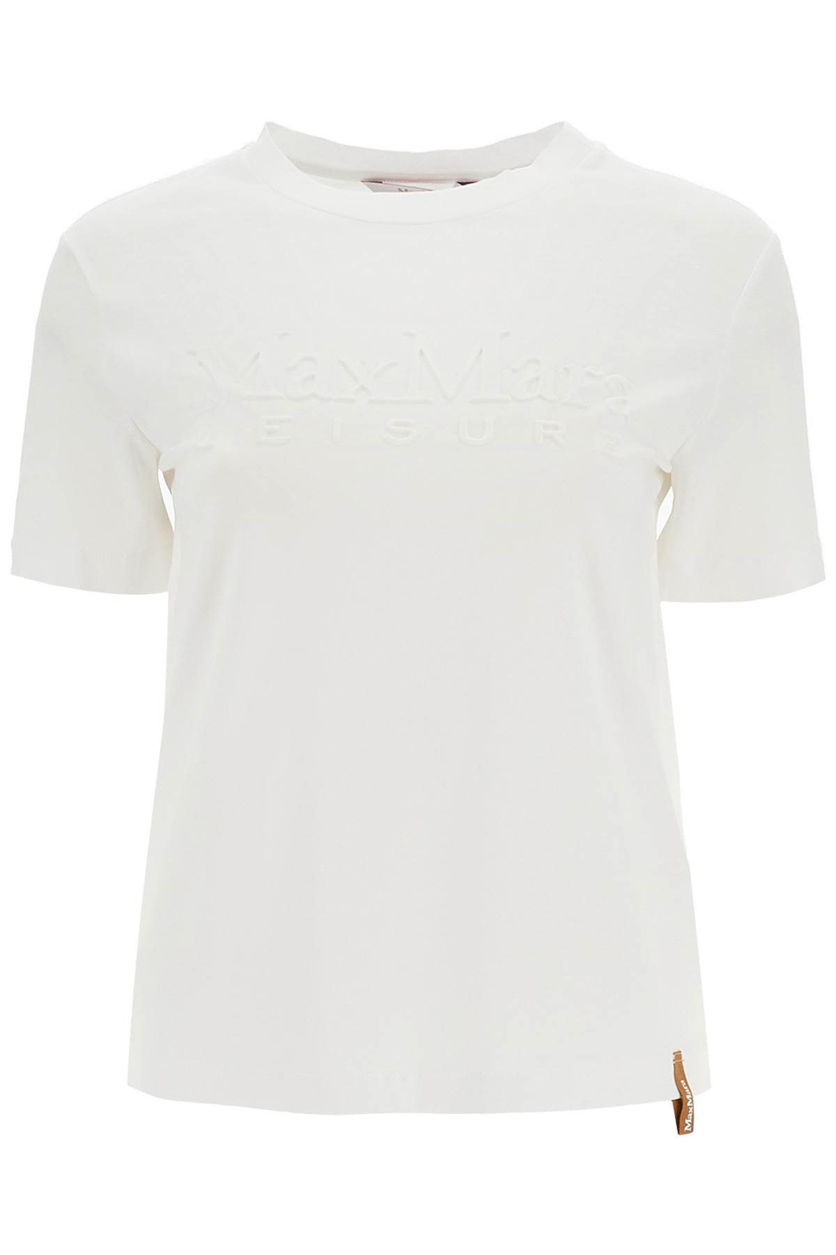 Shop Max Mara T-shirt With Printed Logo In Bianco Ottico (white)