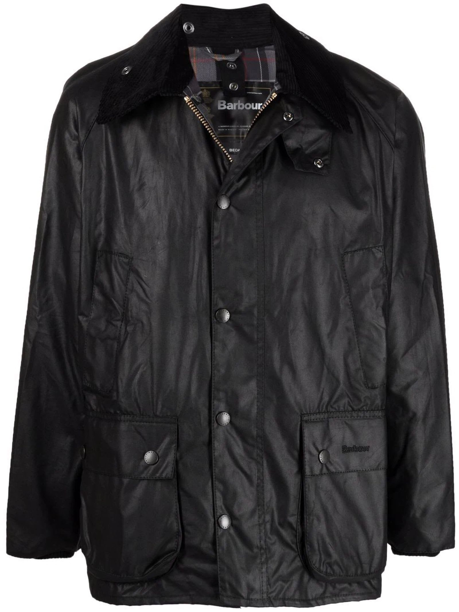 Barbour Black Cotton Classic Waxed Jacket