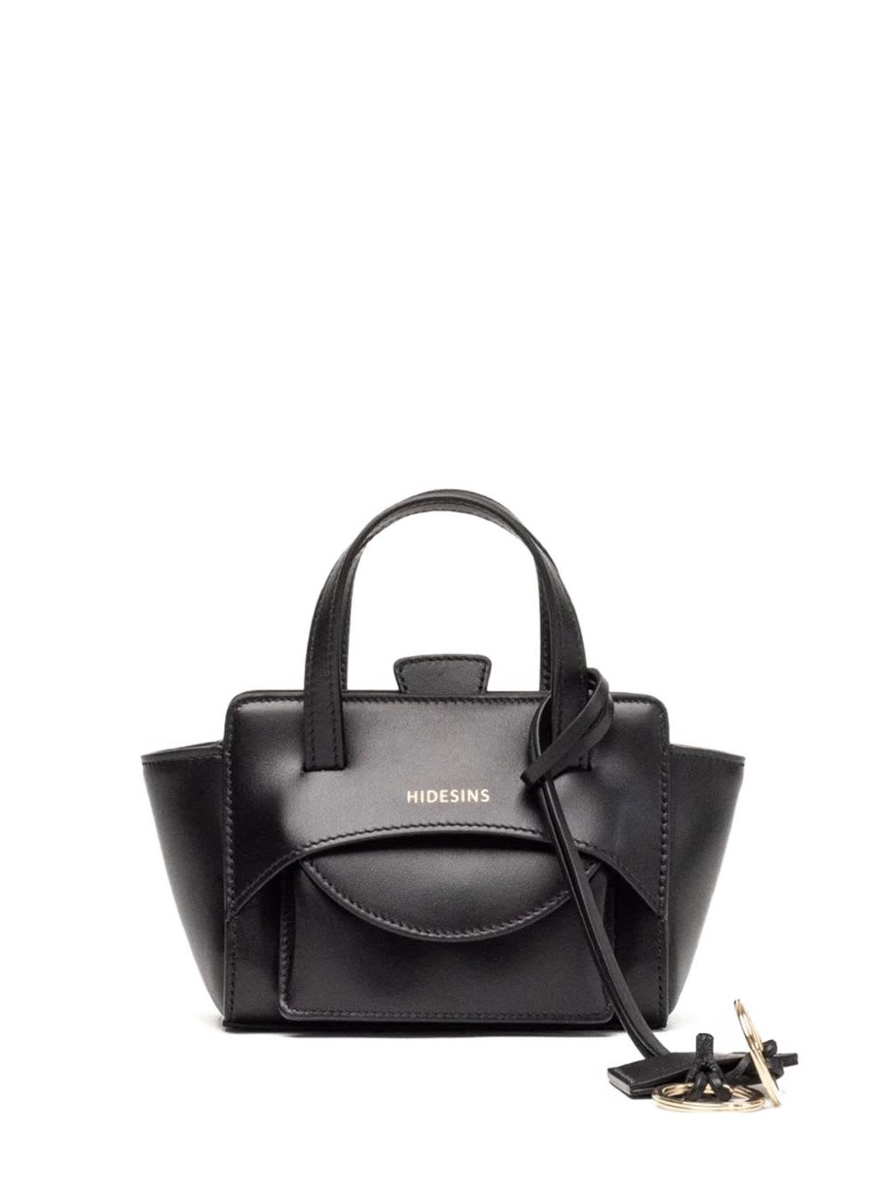 Hidesins Flap Xs Leather Tote Bag In Black