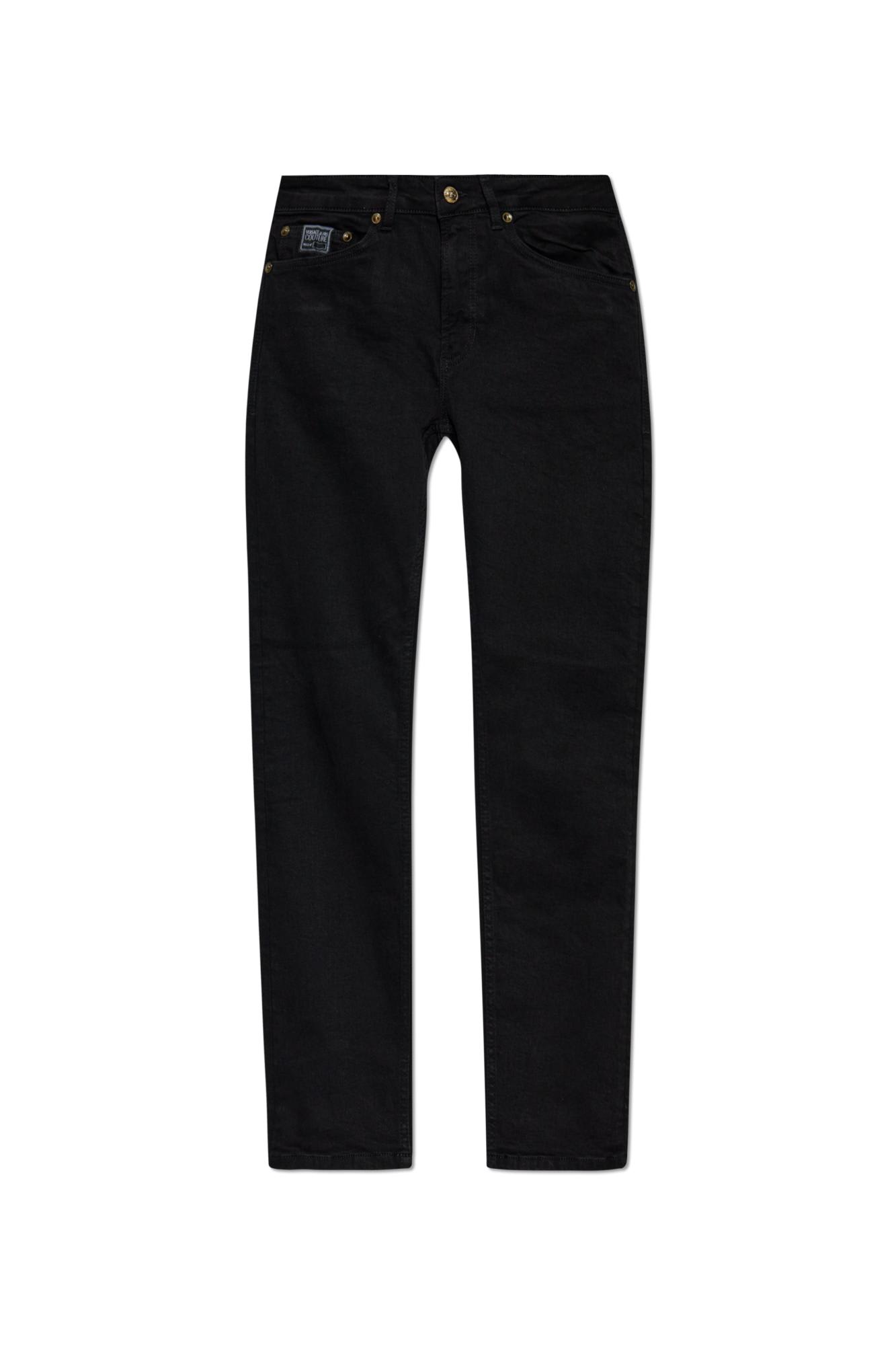 Shop Versace Jeans Couture Jeans With Logo In Black