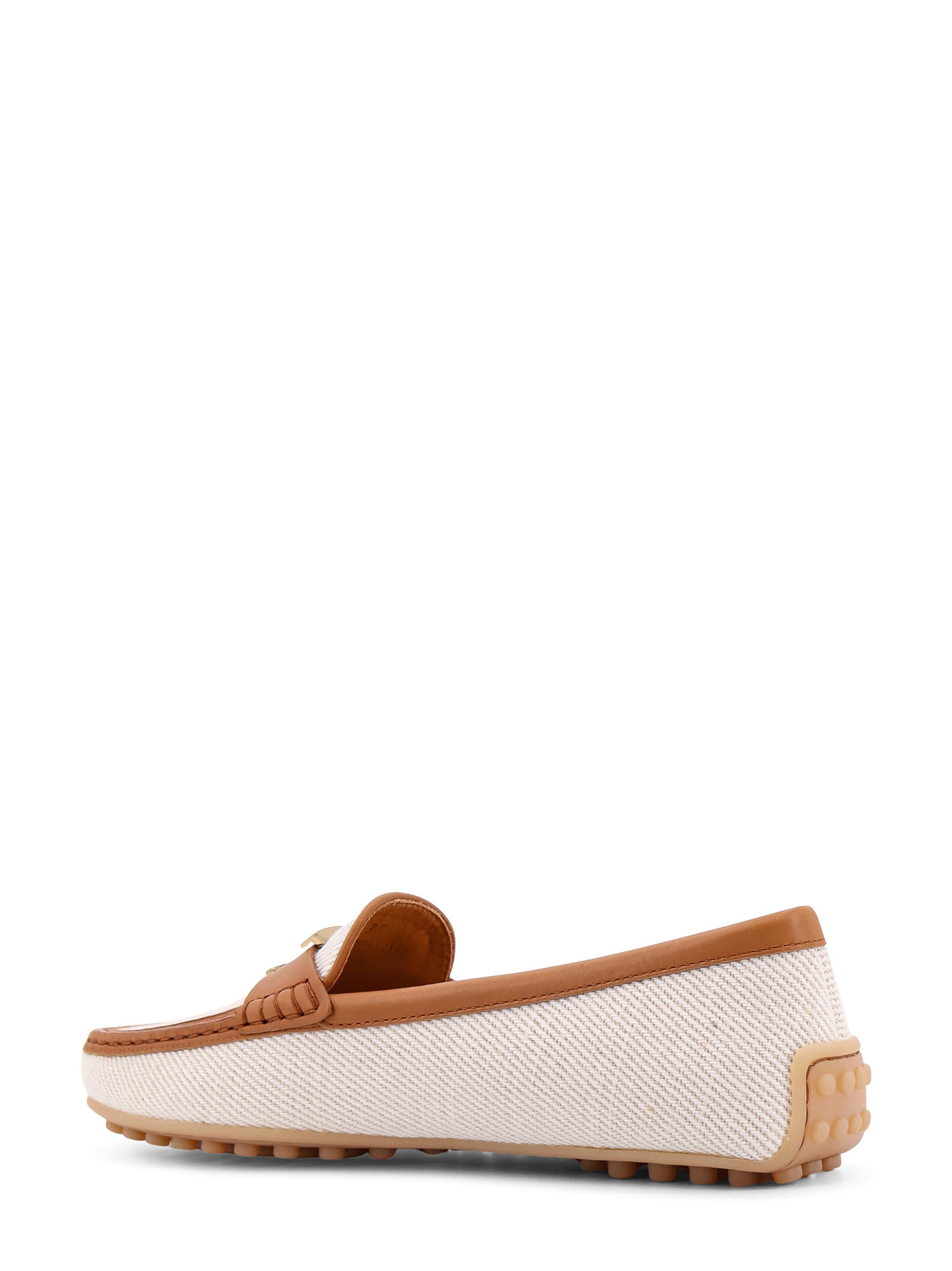 Tod's City Gommino Canvas Loafers In Beige