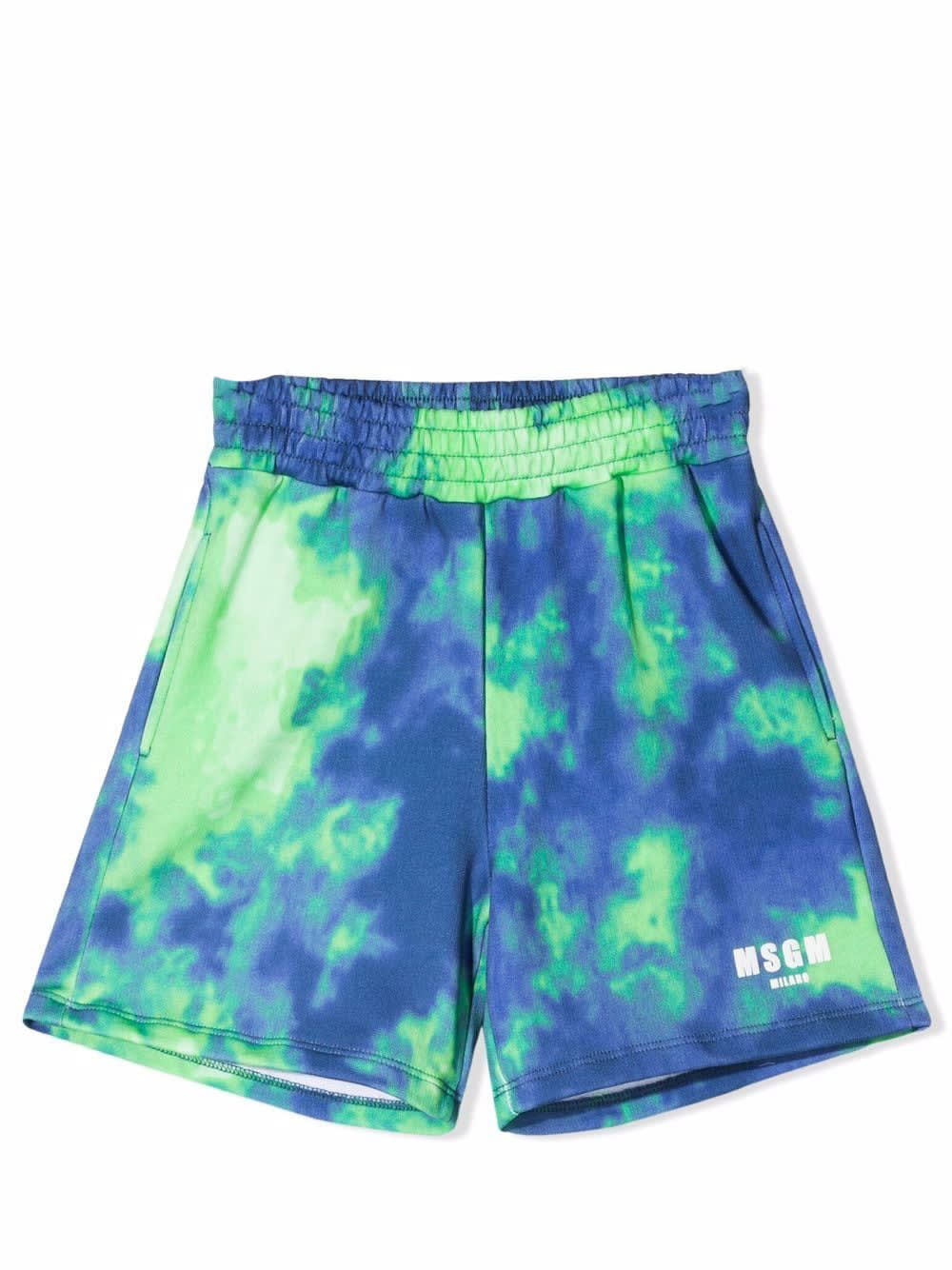 MSGM Sports Shorts With Tie Dye Pattern