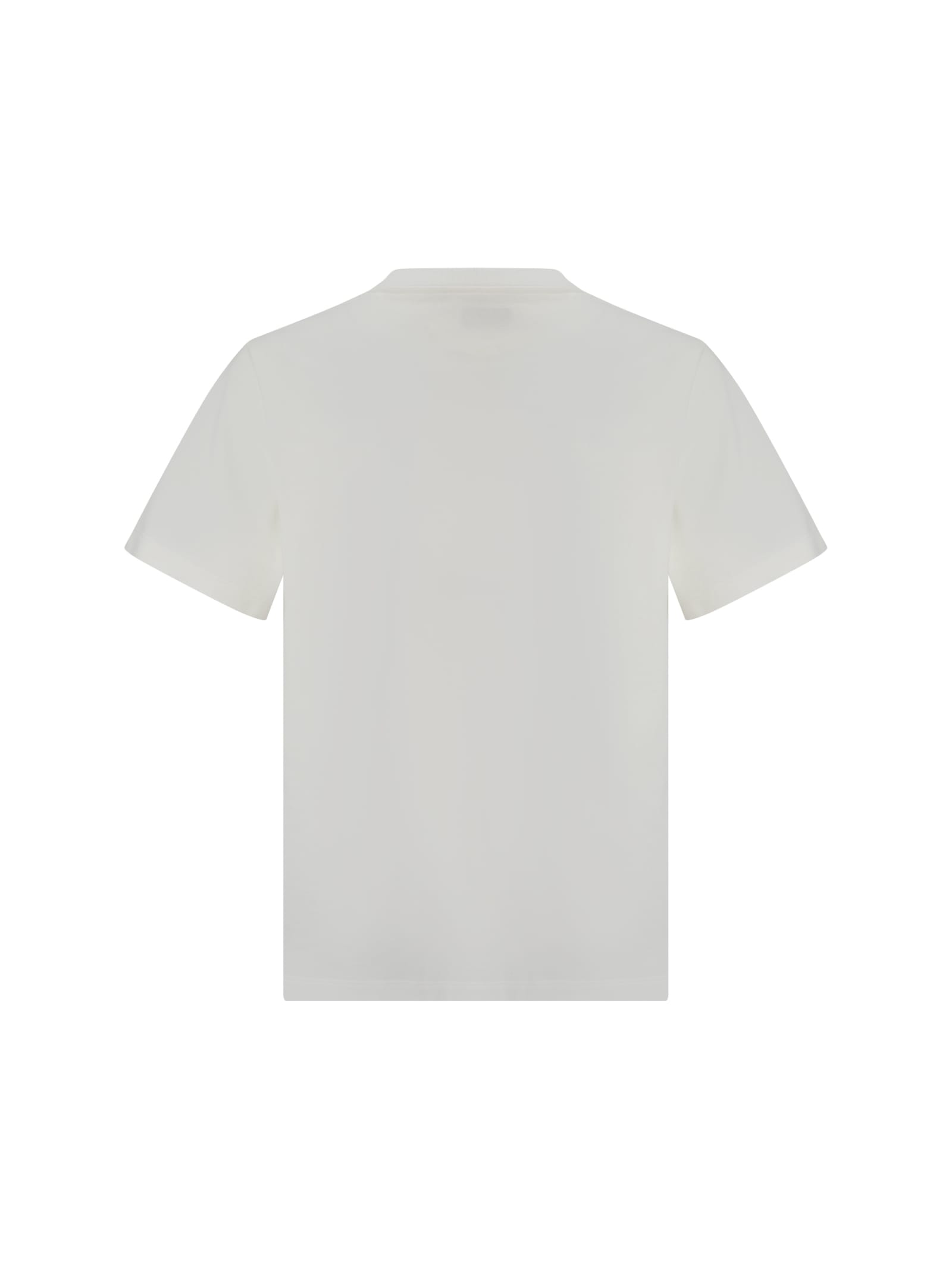 Fendi Ff Chest Pocket Cotton T-shirt In Bianco