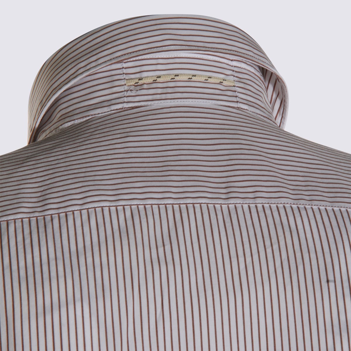 Glanshirt White And Brown Cotton Shirt In Animal Print