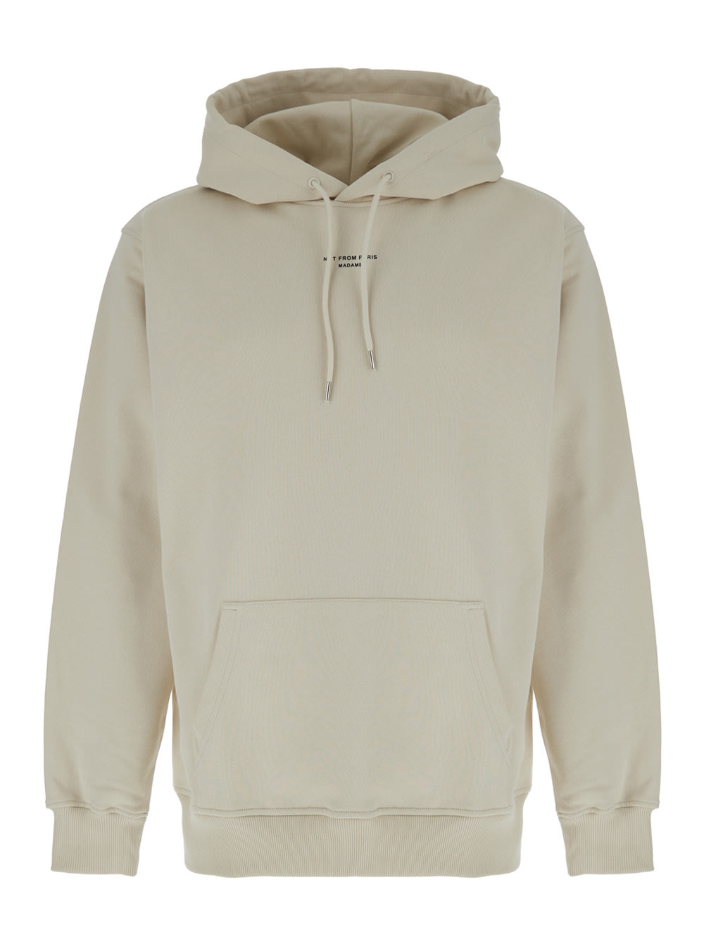 Shop Drôle De Monsieur Beige Hoodie With Logo In Cotton Man