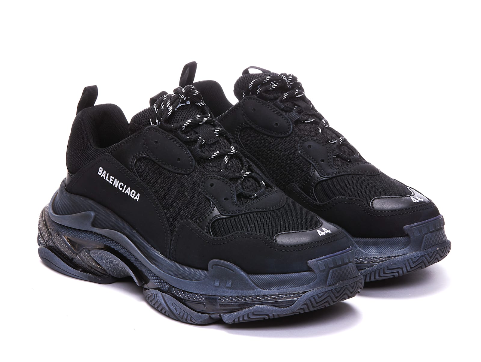 Shop Balenciaga Triple S Sneakers In Black