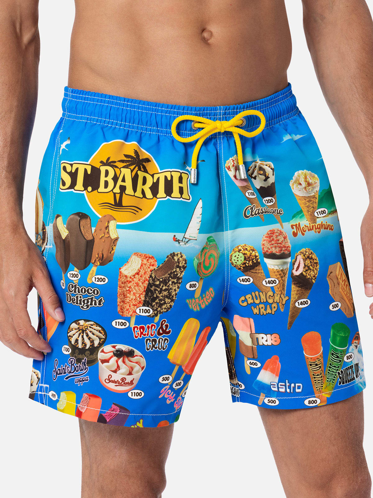 Mc2 Saint Barth Gustavia Placed Swim Shorts In White