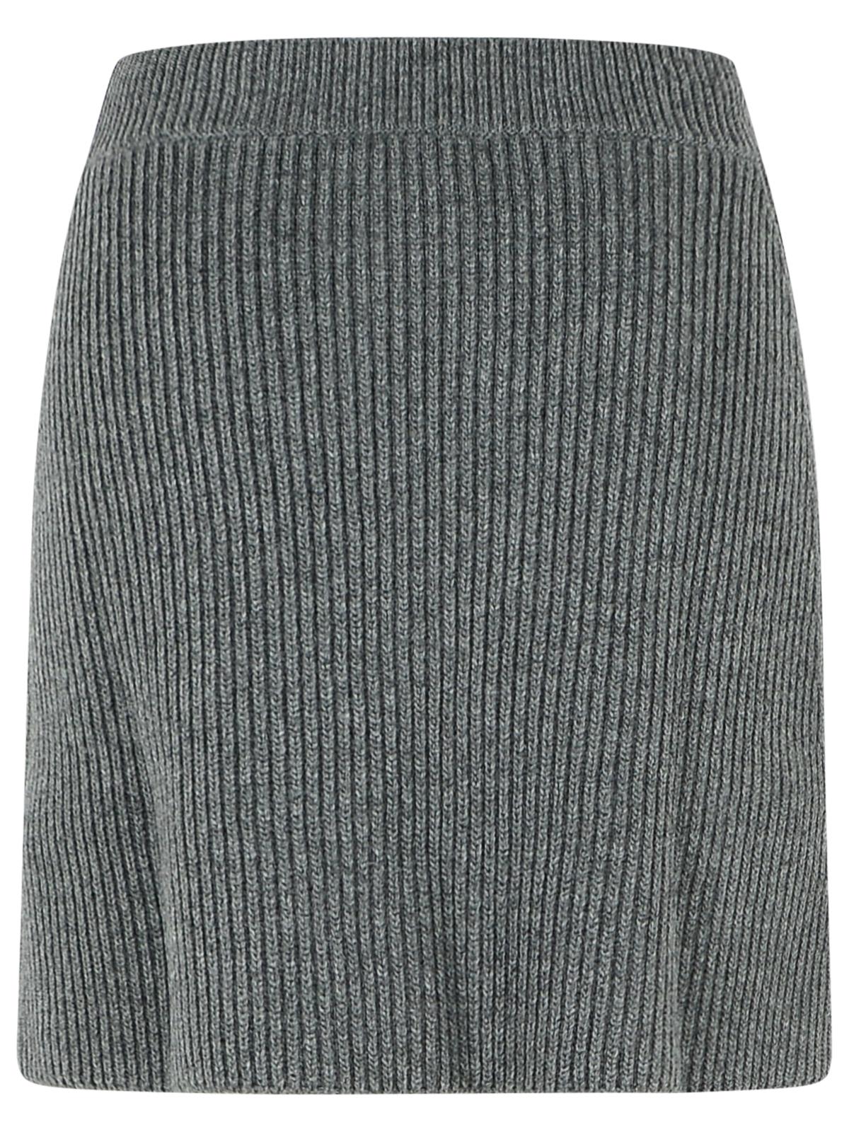 Jil Sander Grey Wool Miniskirt In Gray