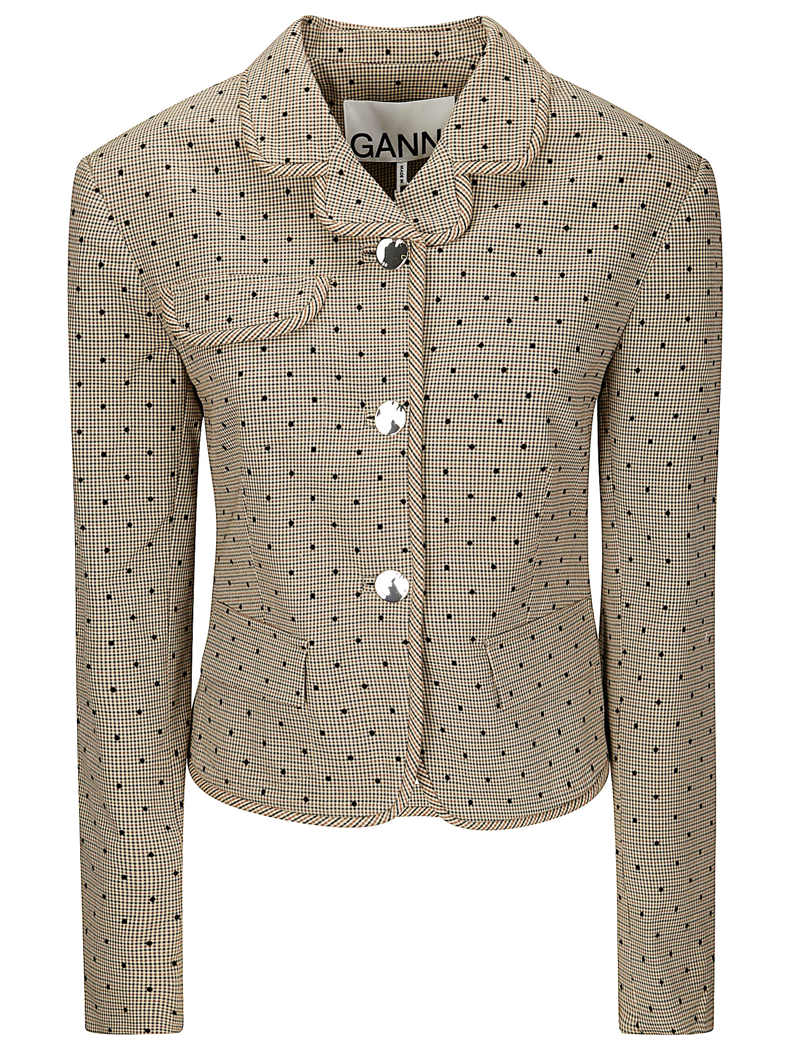Ganni Flock Check Suiting Blazer