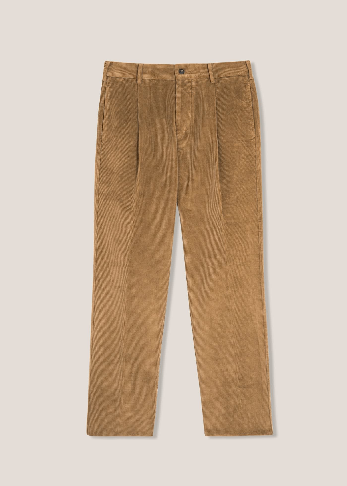 Doppiaa Aantioco Brown Pleated Stretch Cotton-corduroy Trousers