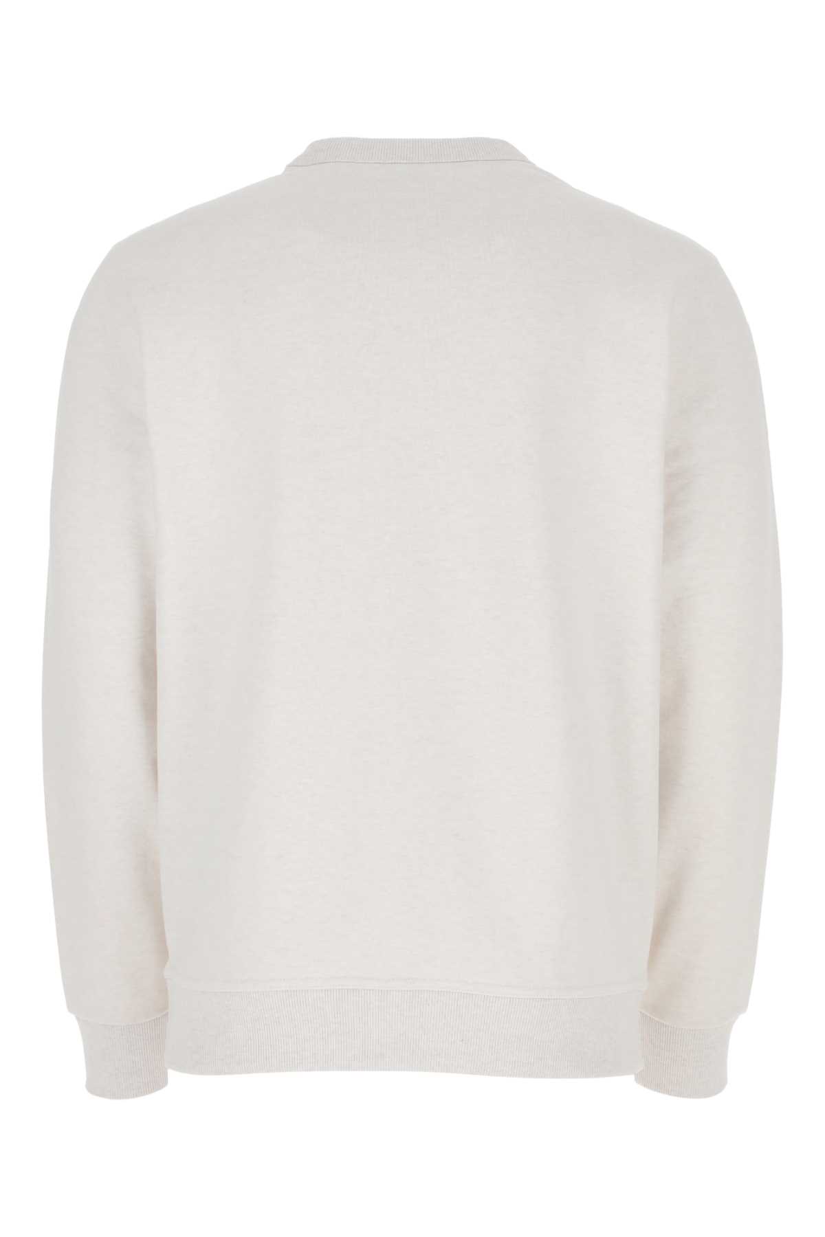 Shop Burberry Melange Chalk Stretch Cotton Sweatshirt In Oatmealmelange