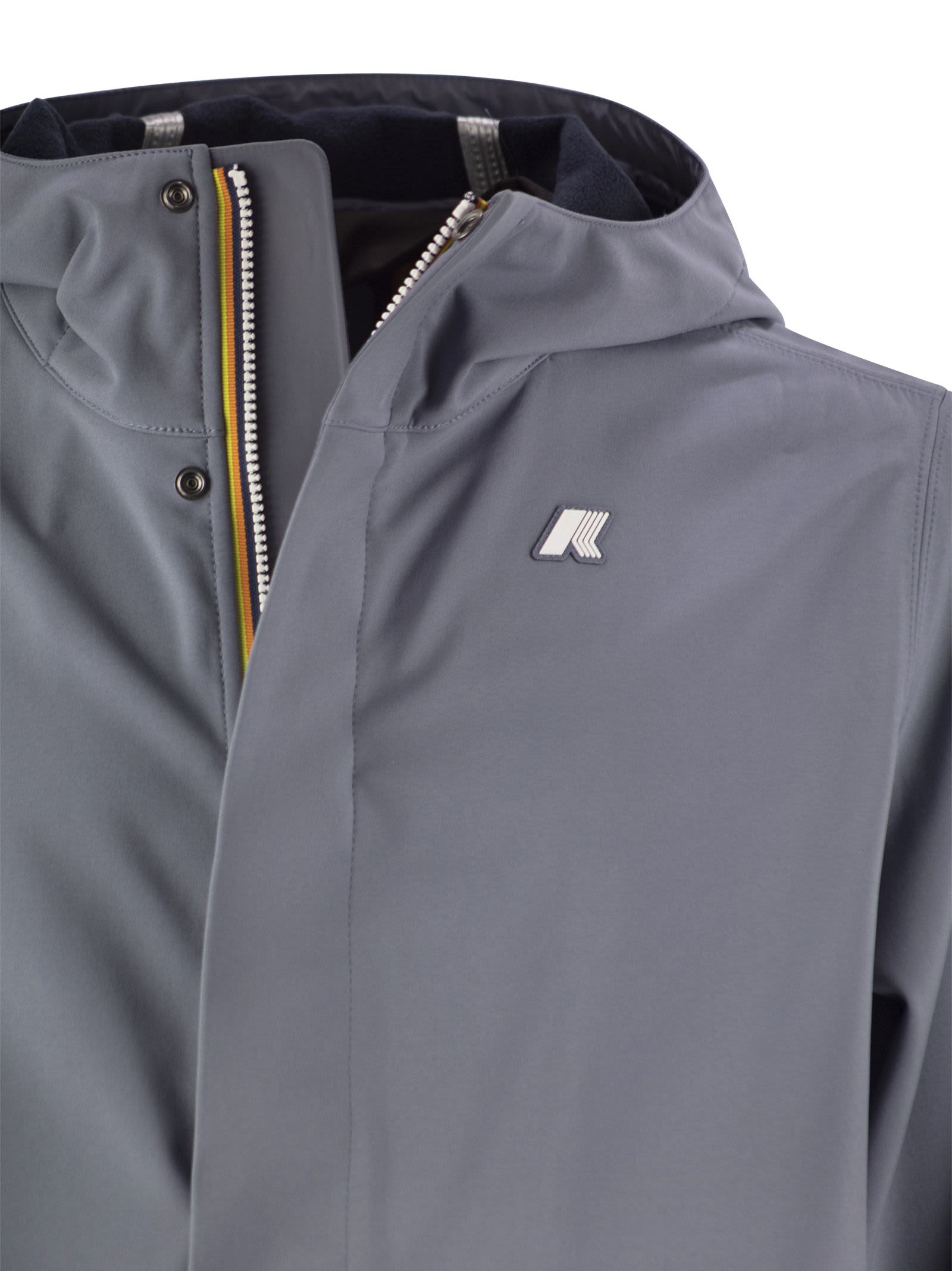 K-way K Way Marlyn Bonded Waterproof Jacket With Hood In Grey
