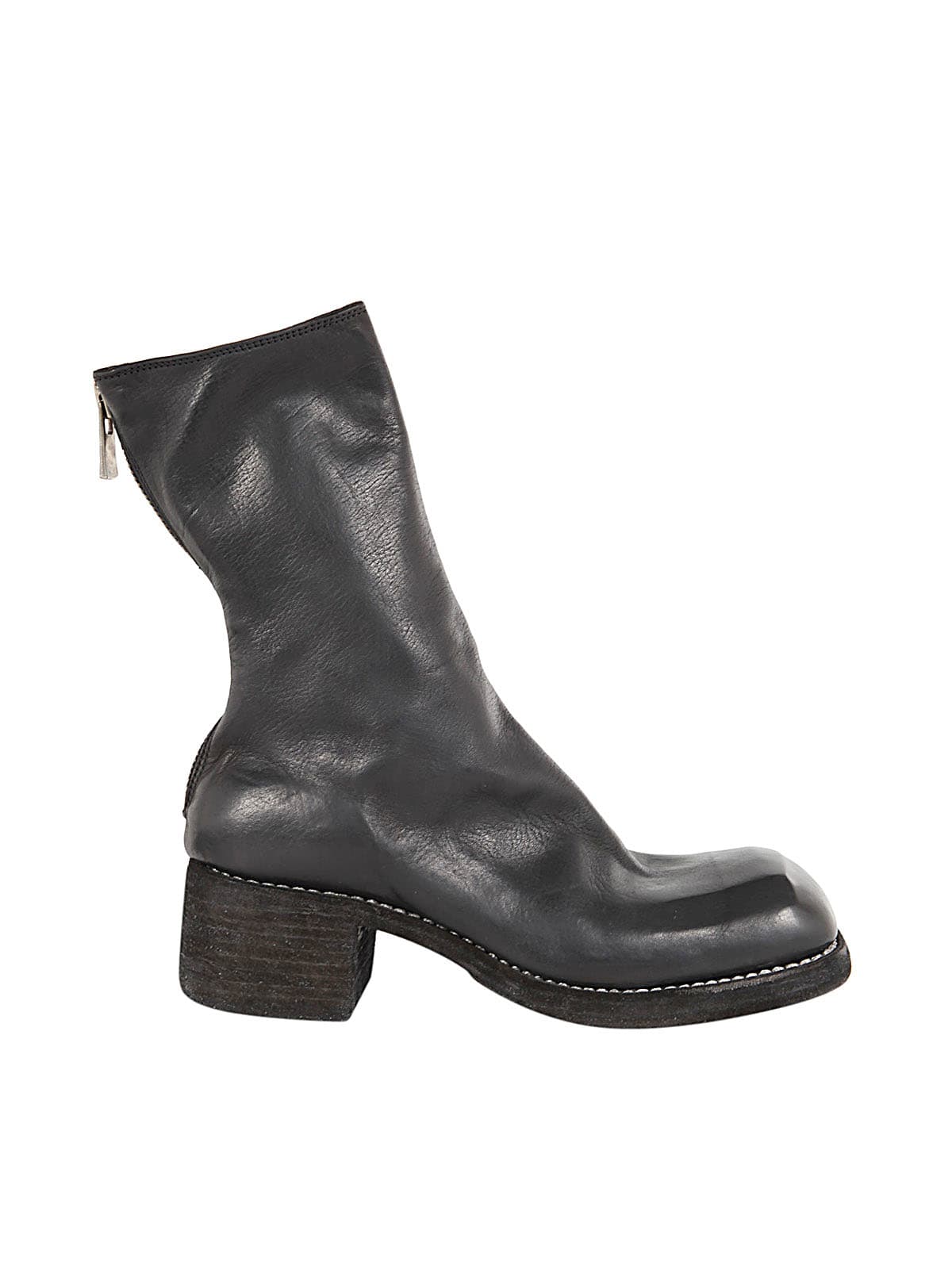 Guidi Back Zip Mid Boots In Blkt