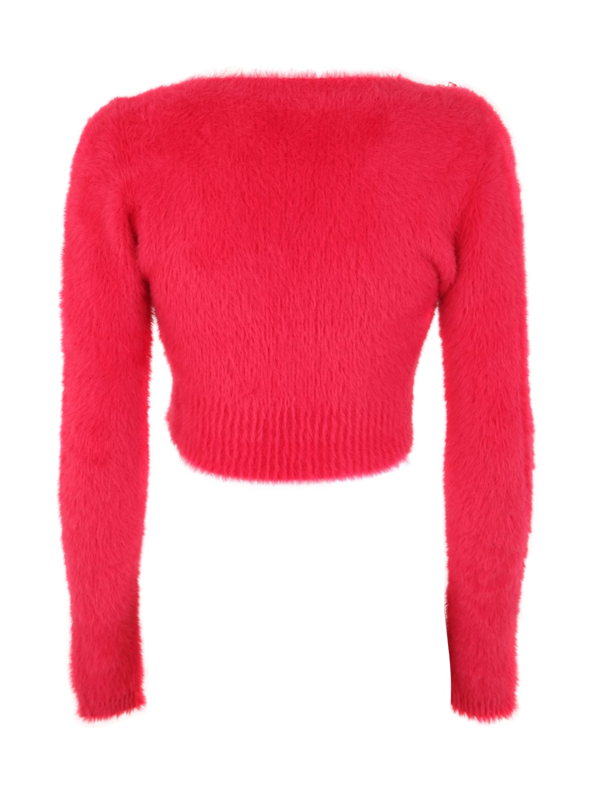 Shop Jacquemus La Maille Neve Manches Lo In Dark Pink
