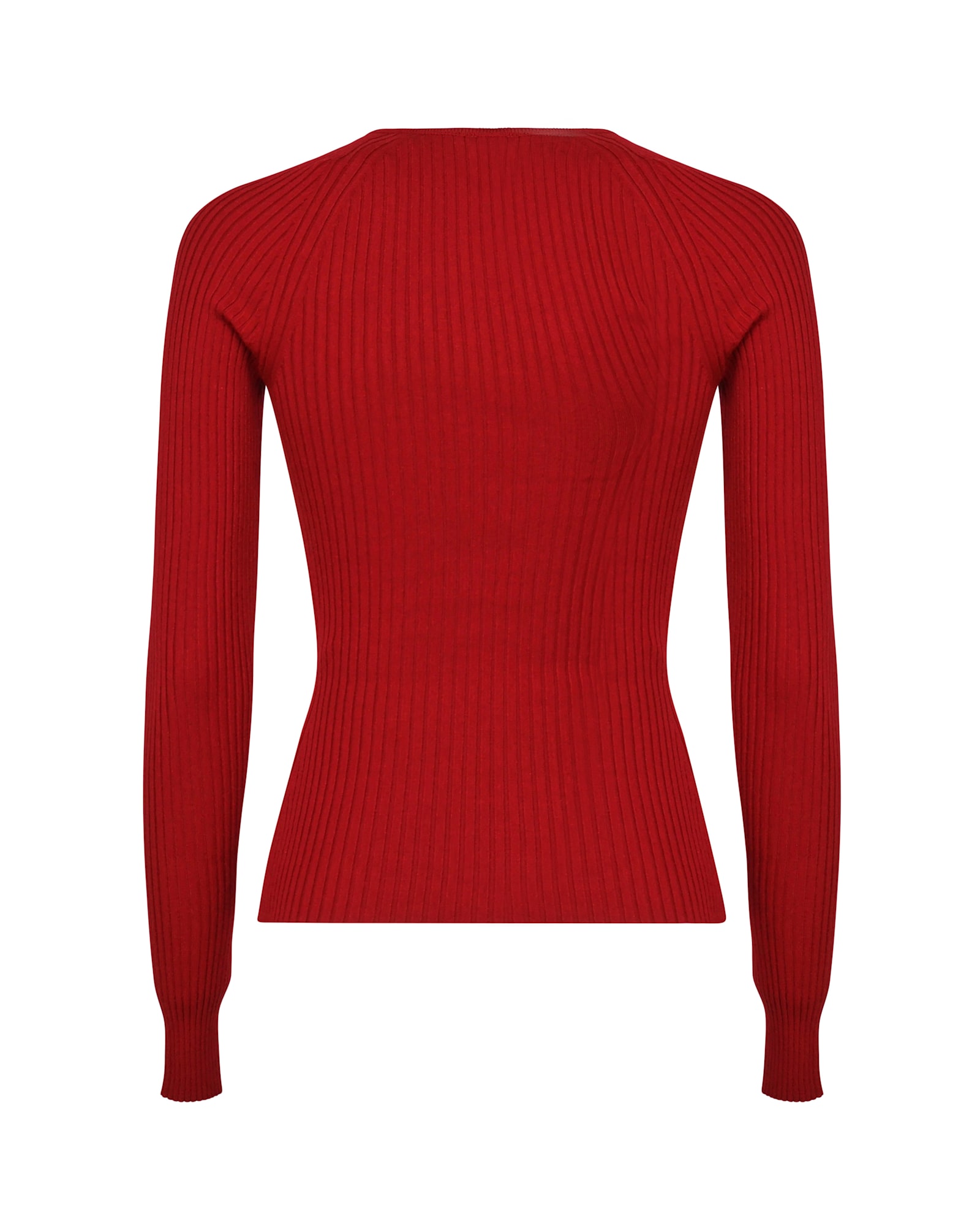 Shop Courrèges Ribbed Knit Top With Cut-out In Grenat