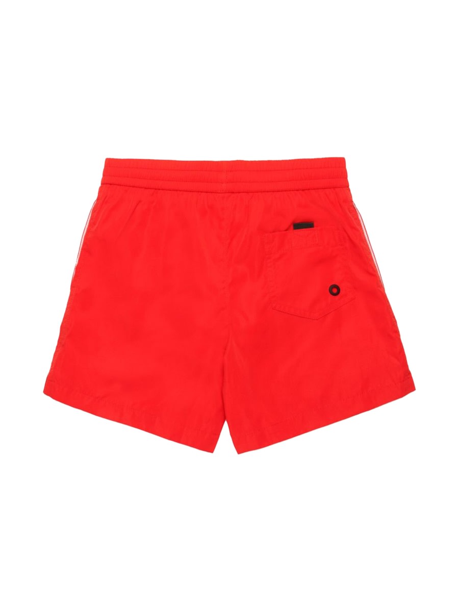 Diesel Boxer Swimsuit With Institutional Logo In Red