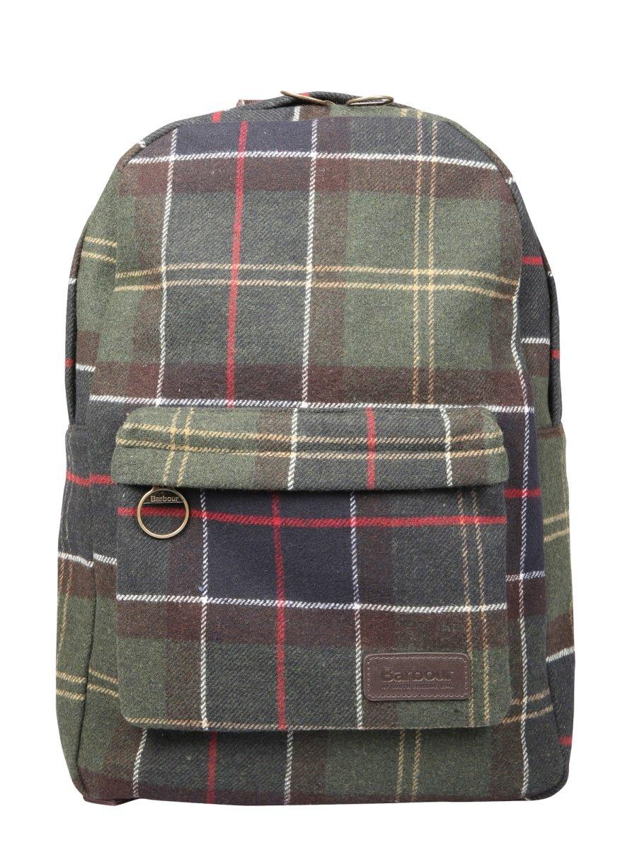 Barbour Logo Patch Checked Backpack