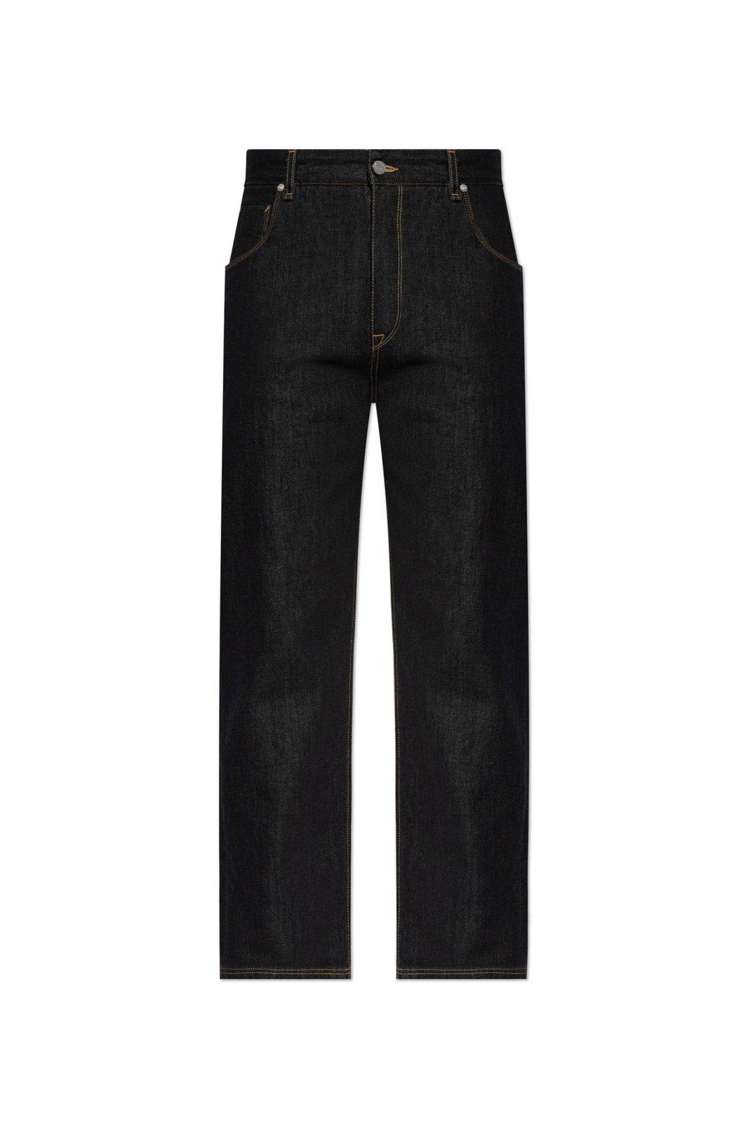 Crest Embroidered Straight-leg Long Jeans