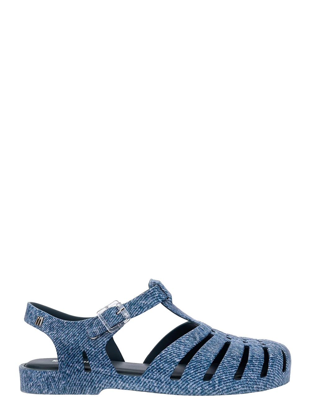 Shop Melissa Possession Blue Sandals With Cage Design And Denim Print In Tech Fabric Woman