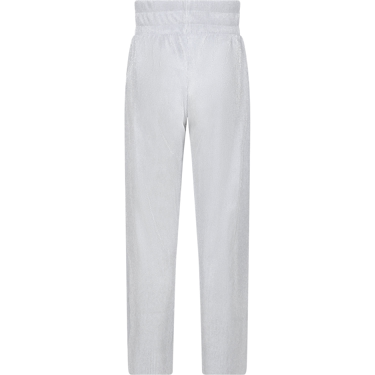 Shop Dkny Silver Trousers For Girl With Logo
