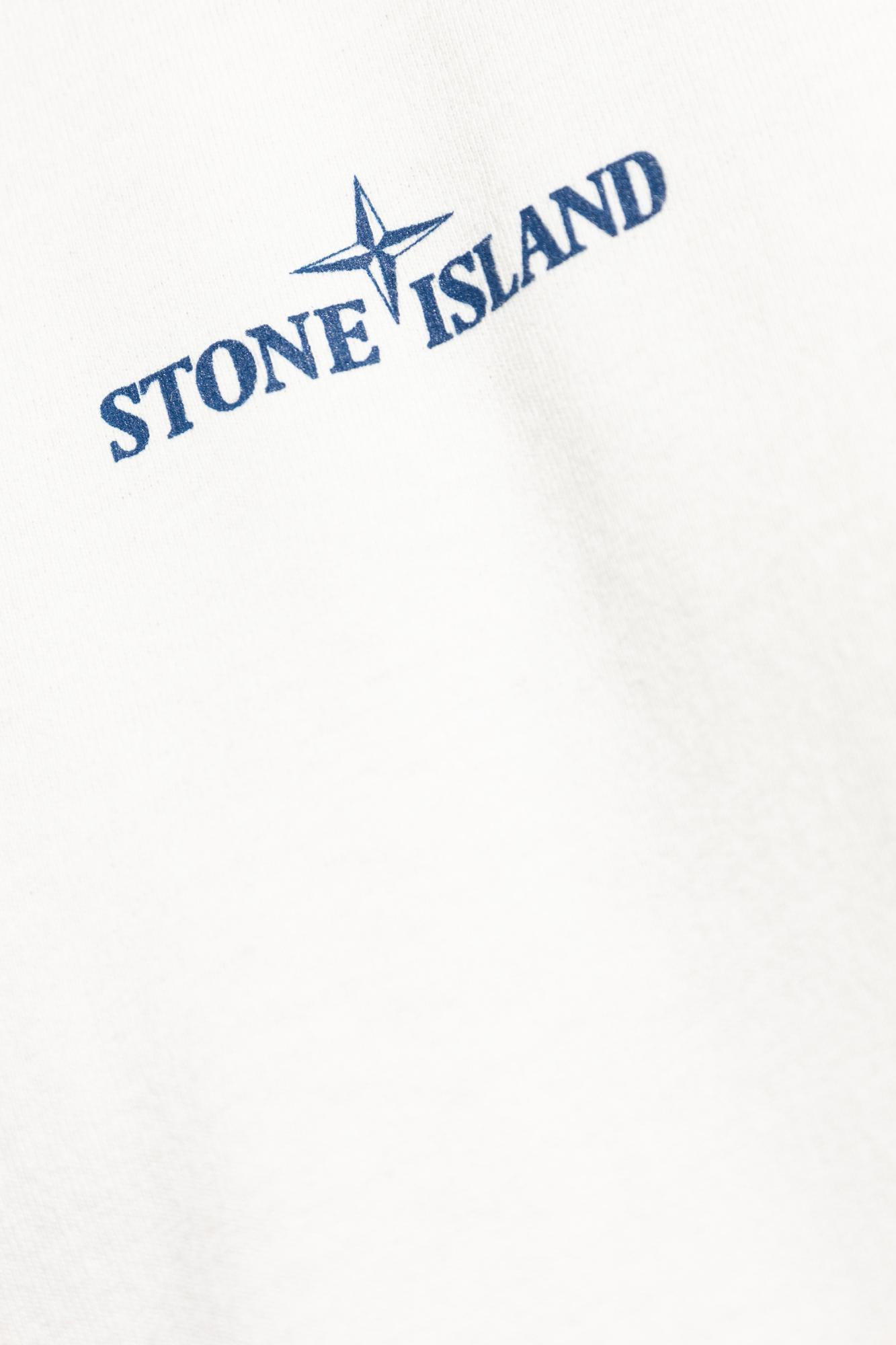Shop Stone Island T-shirt With Printed Logo In White
