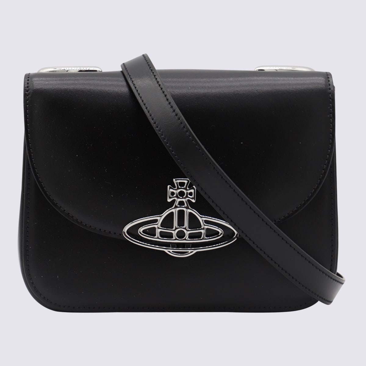 Shop Vivienne Westwood Black Leather Shoulder Bag