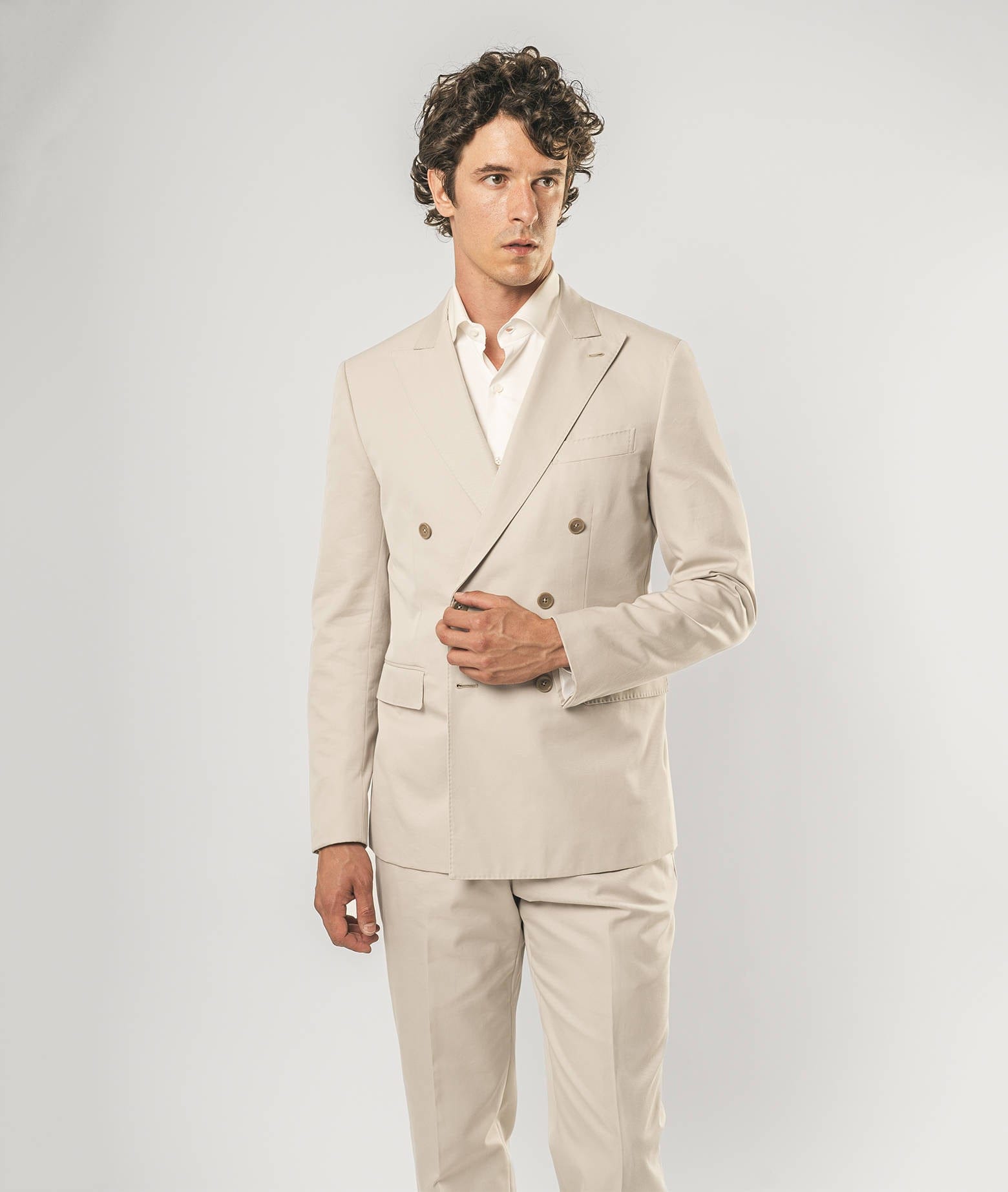 Larusmiani Sea Double-breasted Suit Suit In Beige